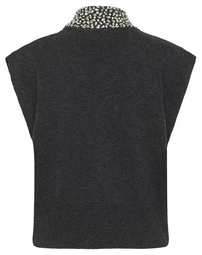  Gestuz - GZManzi Deco Waistcoat - Deep Graphite 