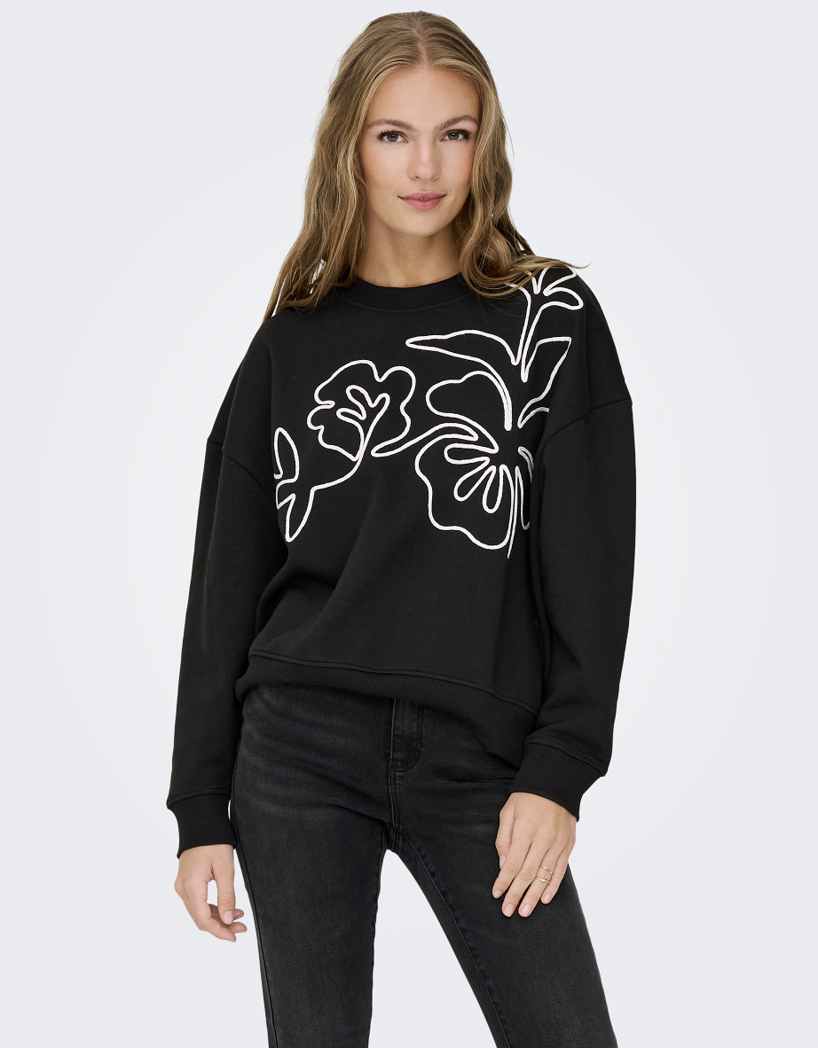 JDYCanoa Emb Sweater - Black/Emb