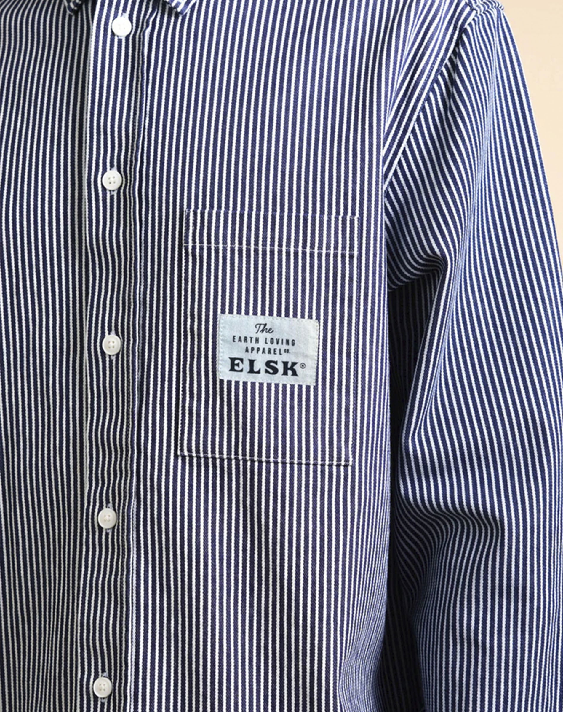 Hickory Striped Men's BD Skjorte - Navy/White