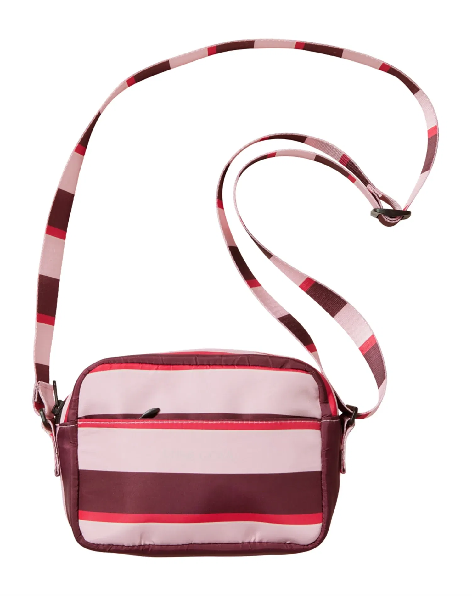 Small Crossbody Taske - Burgundy and Pink Stripes