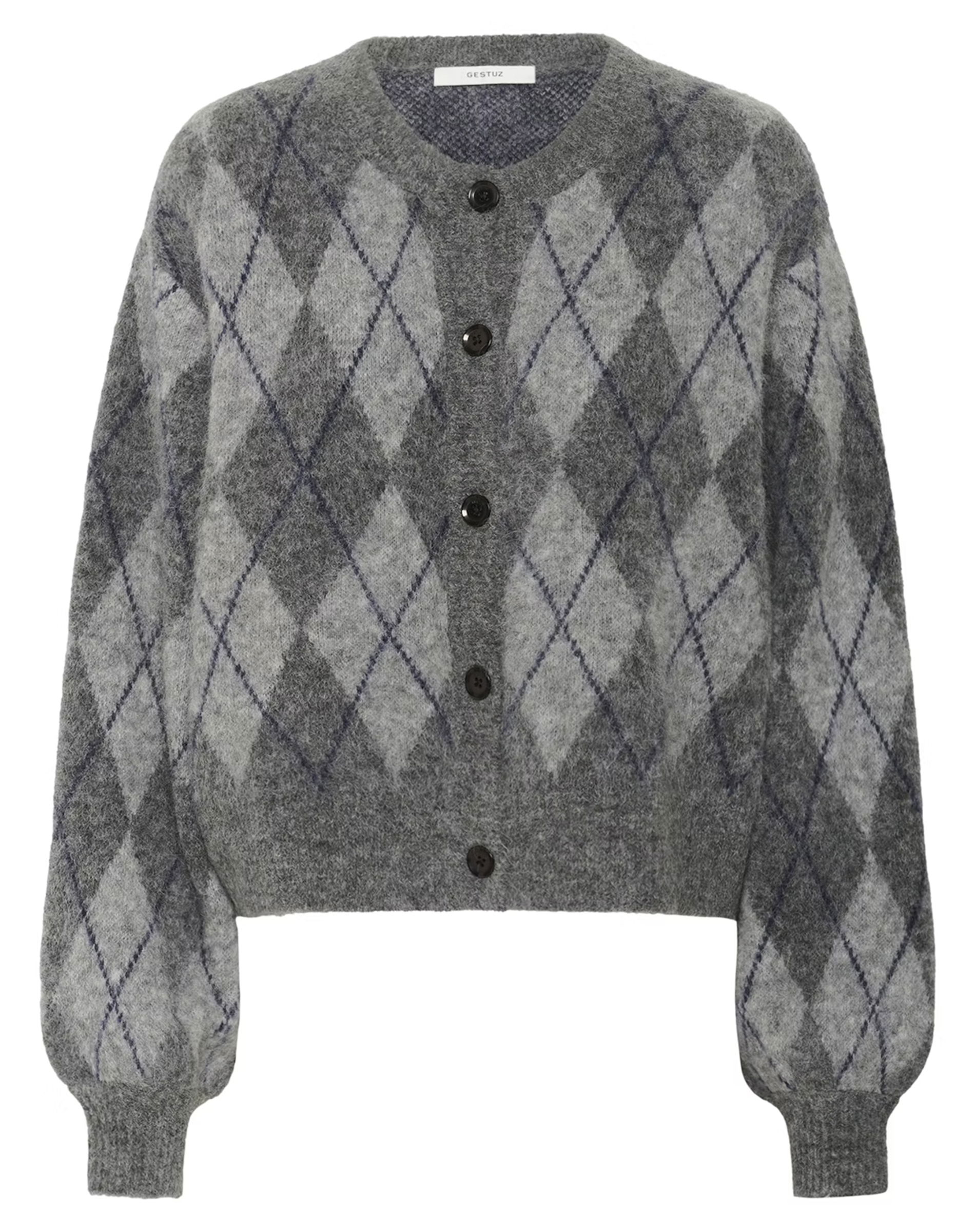 GZSasi Cardigan - Check Dark Grey