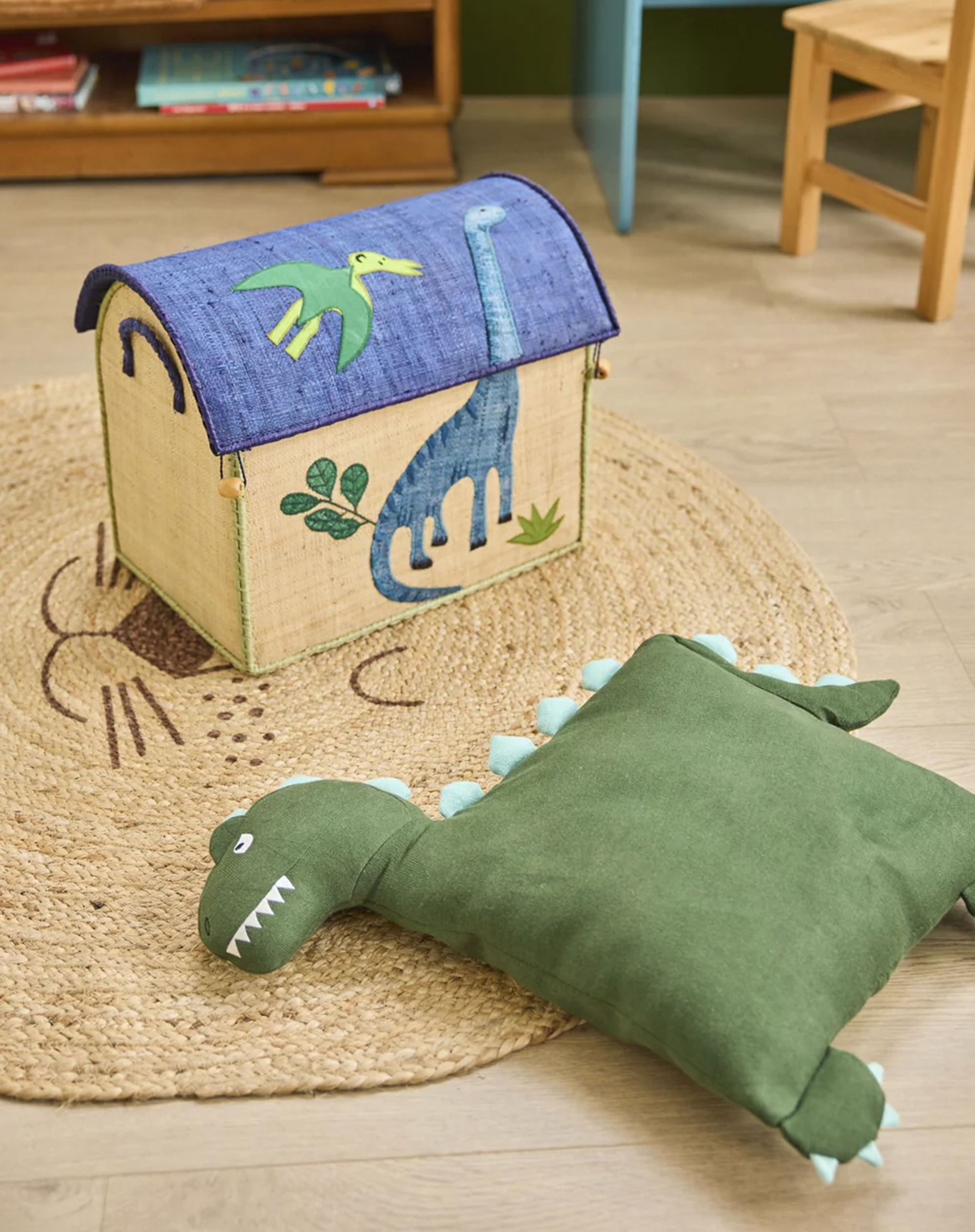 Dino Bomuld Pude - Grøn