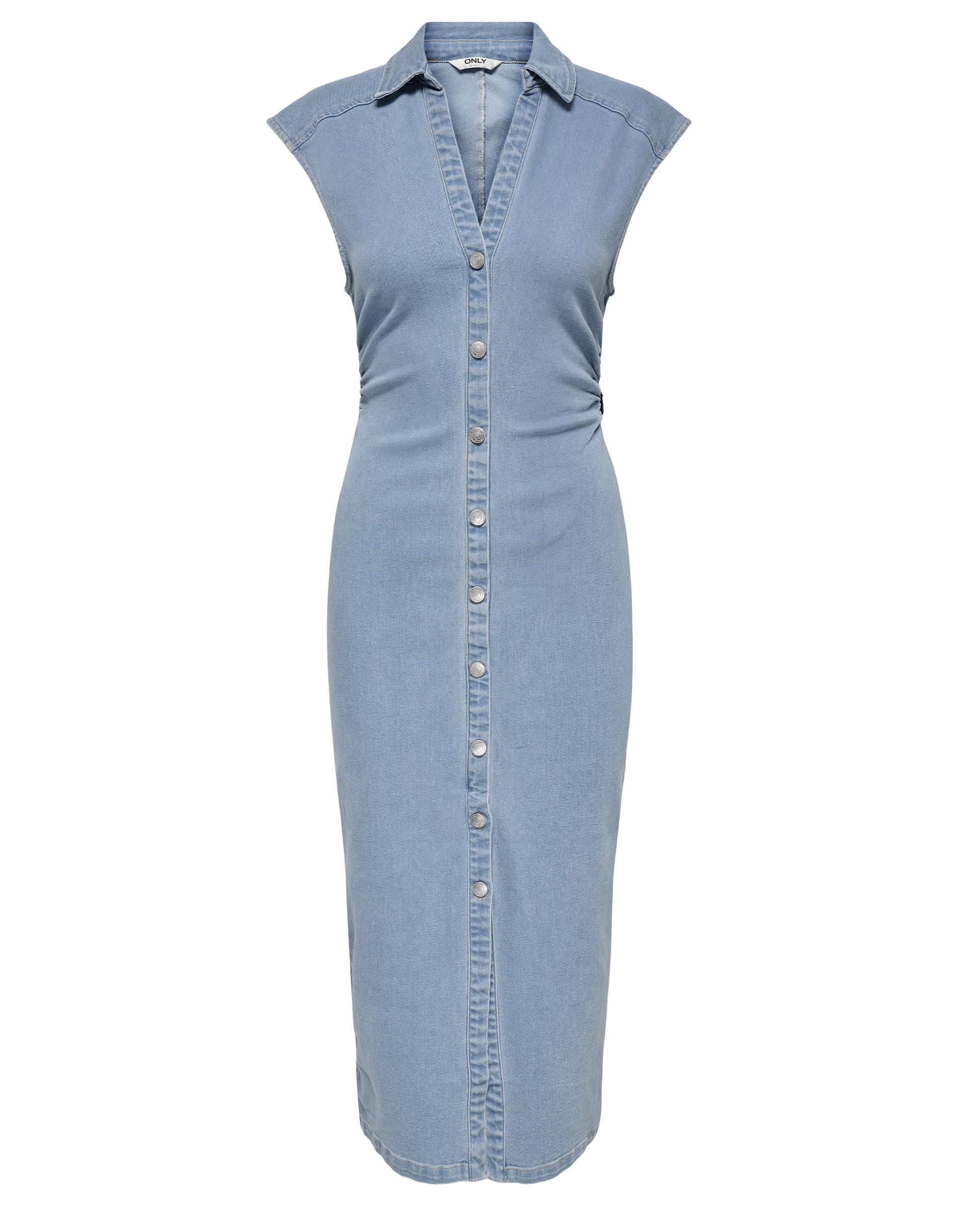 OnlBabe Capsleeve Midi Kjole - Light Blue Denim
