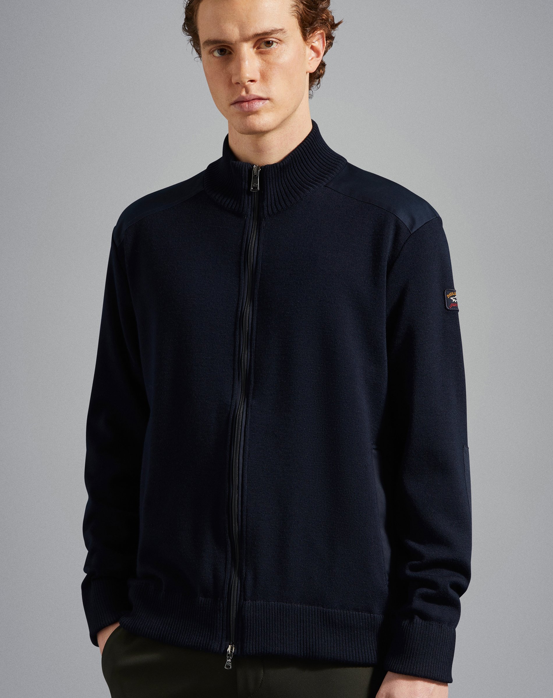 Full Zip Iconic Badge Knit Cardigan