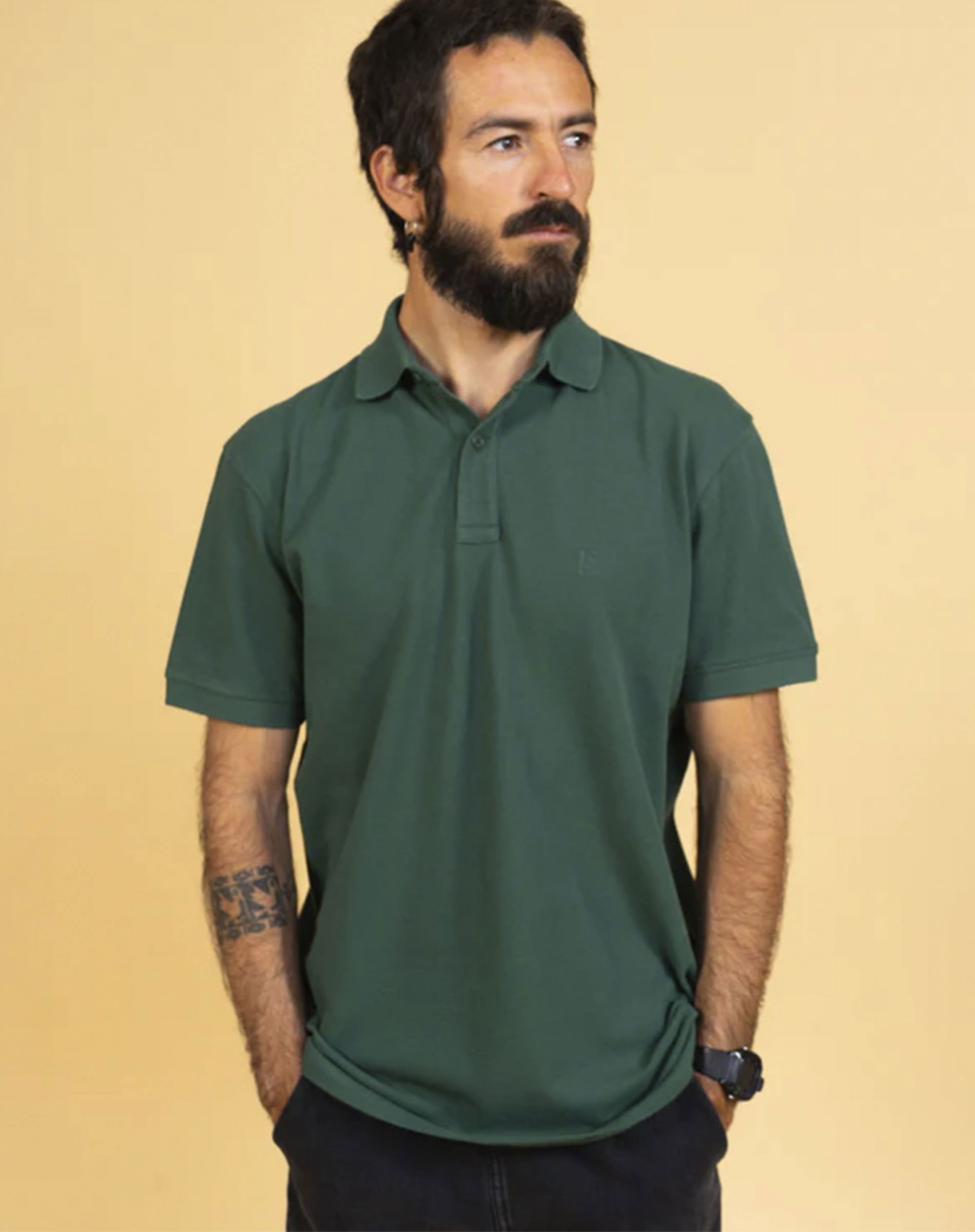 Pique Men's Polo - Dark Green