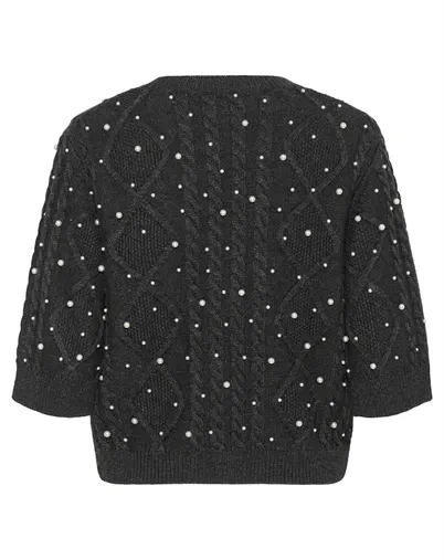  Gestuz - GZTaiba Deco Pullover - Dark Grey Melange 