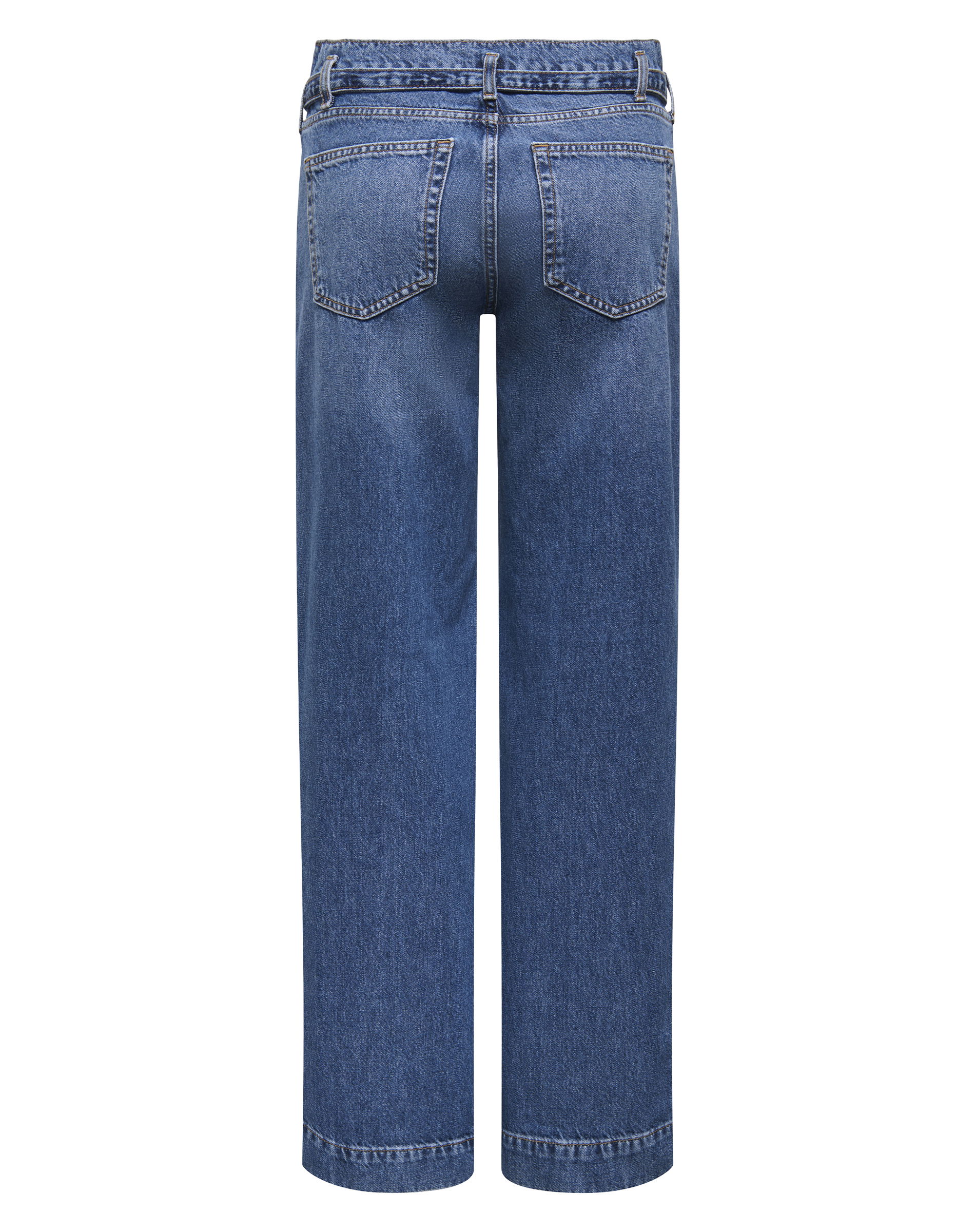 ONLBrenda Low Wide Belt Jeans - Dark Blue Denim