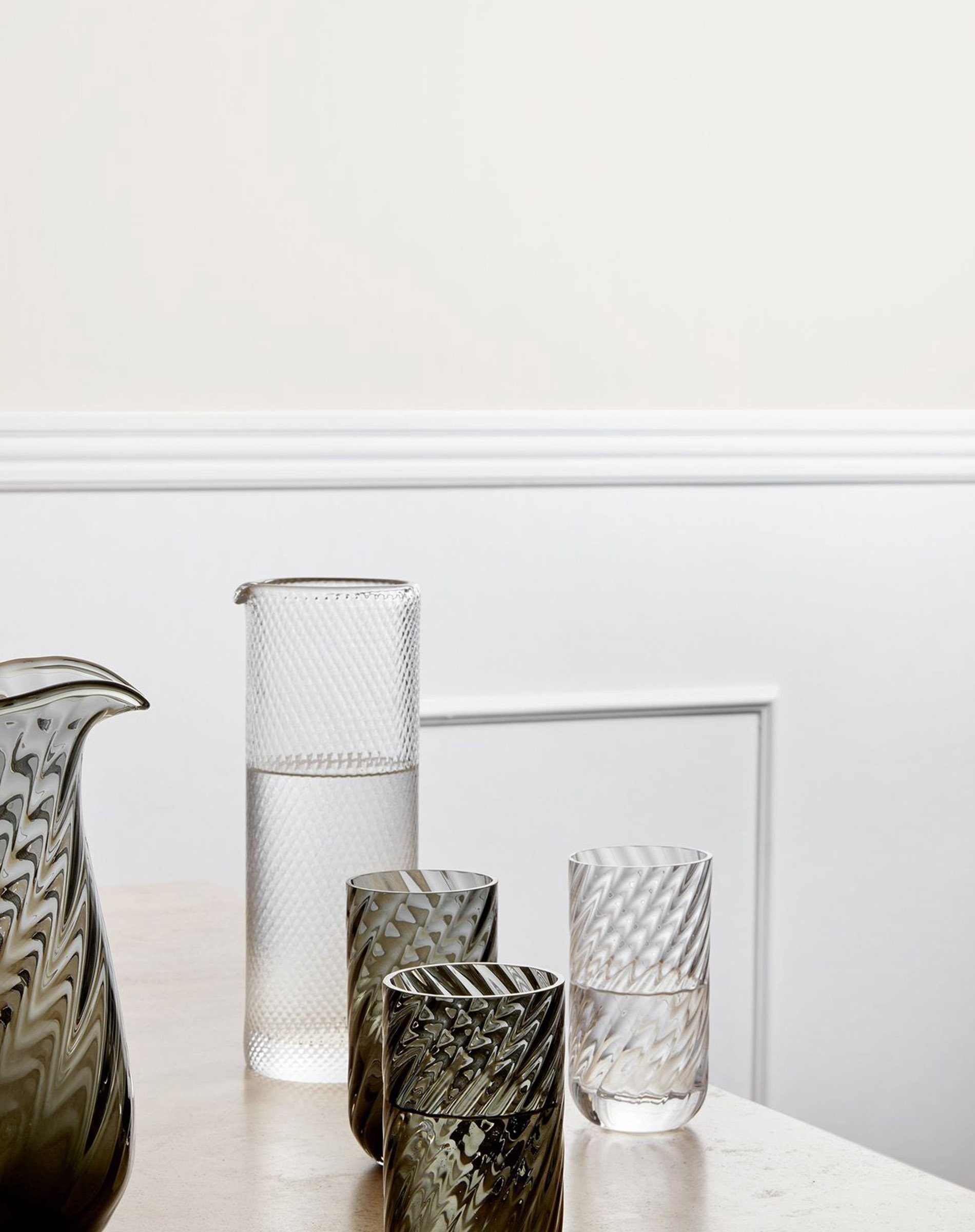 Harlequin Cylinder Carafe - Clear