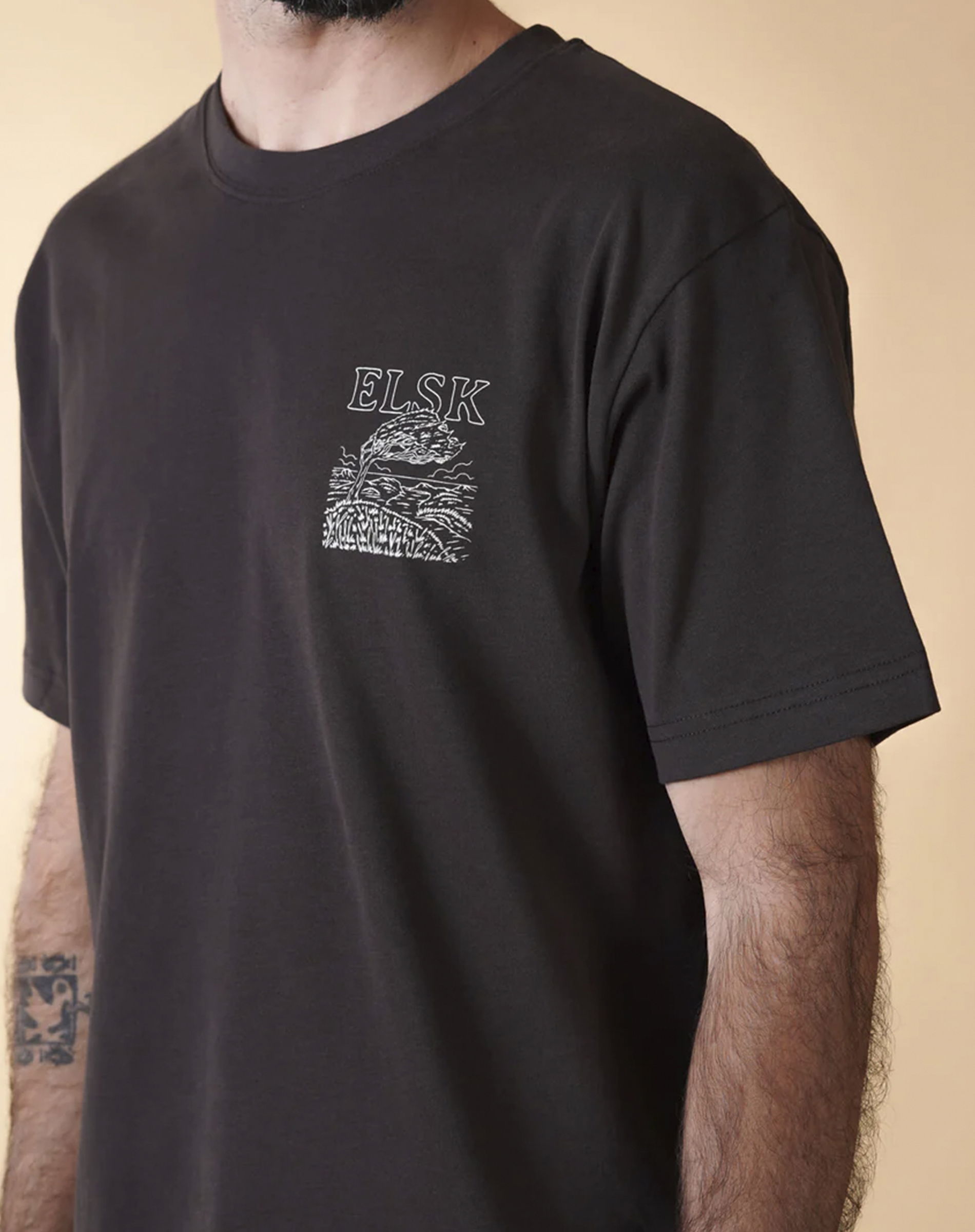 Elsk - Wind Mens Brushed T-shirt - Soil Brown