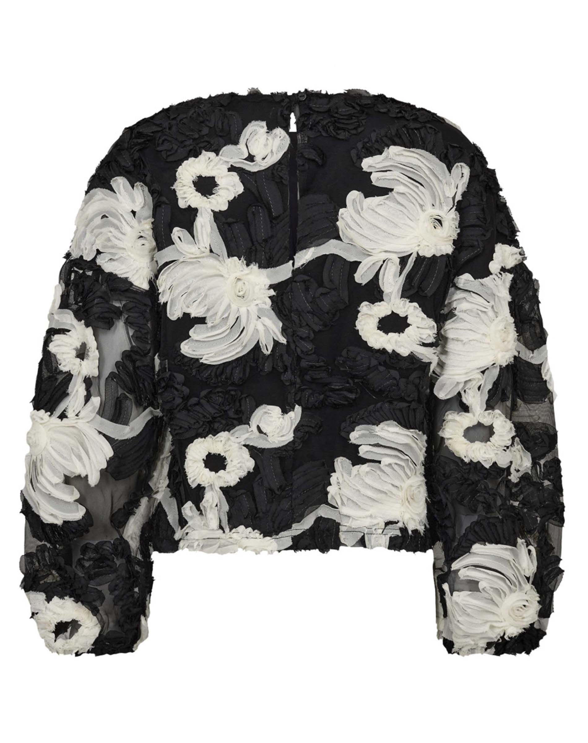 Fleur CC Fluffy Bluse - Black