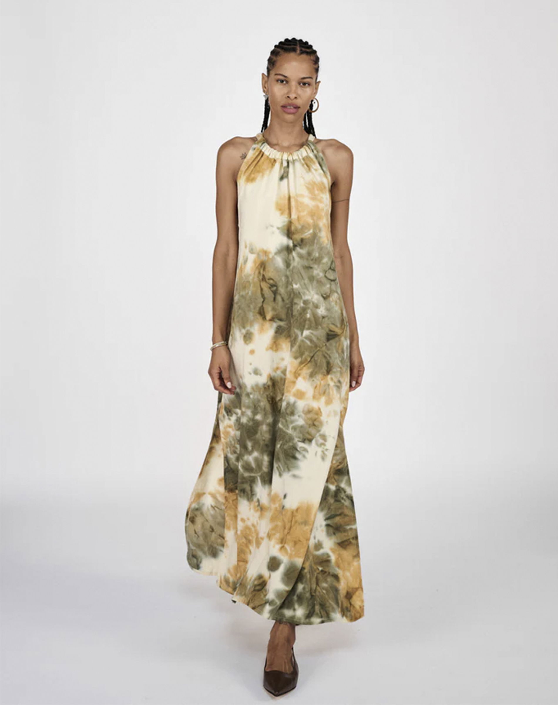 Hope Abstract Halter Kjole - Forest Combo