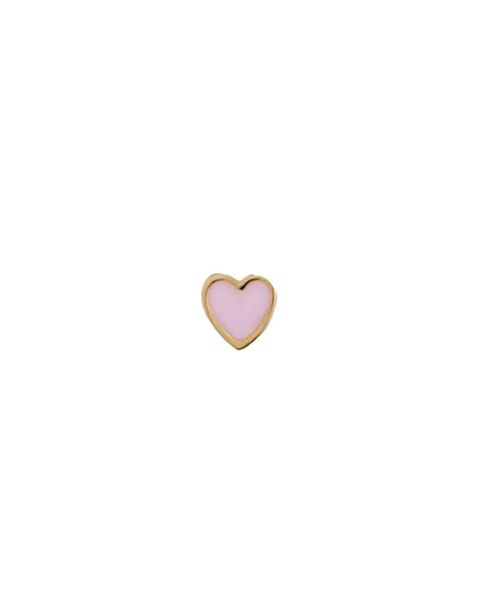Petit Love Heart Enamel Ørering - Light Pink/Guldfarvet