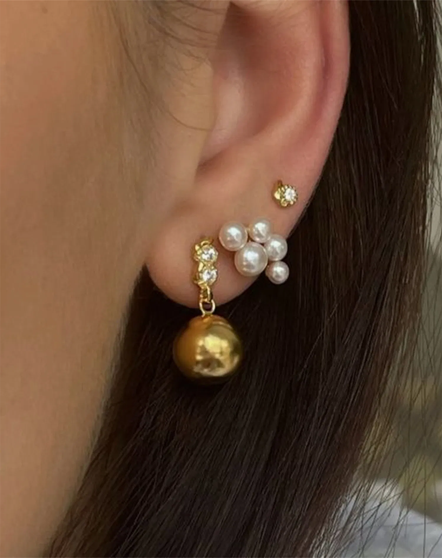 Tres Petit Flow Single Ørering - Guldfravet