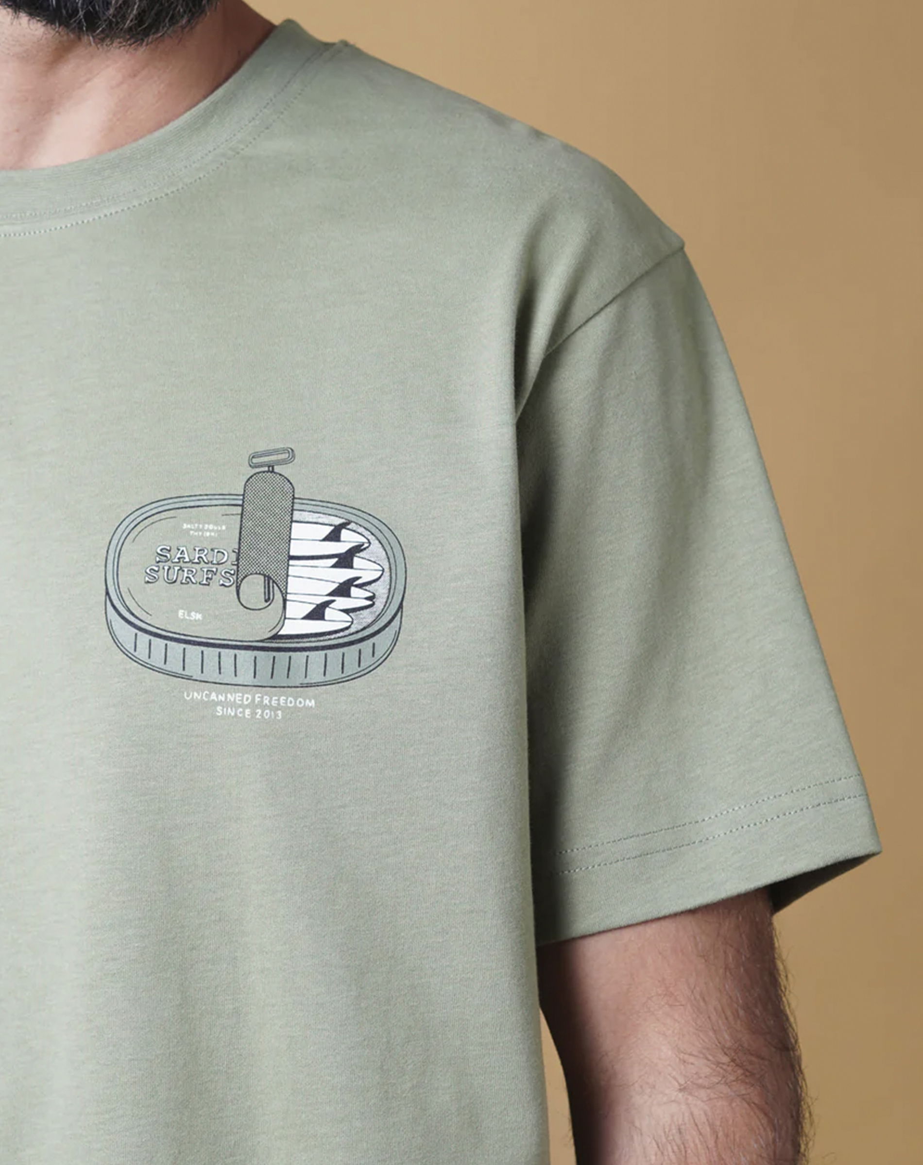 Elsk - Freedom Mens Brushed T-shirt - Olive Green