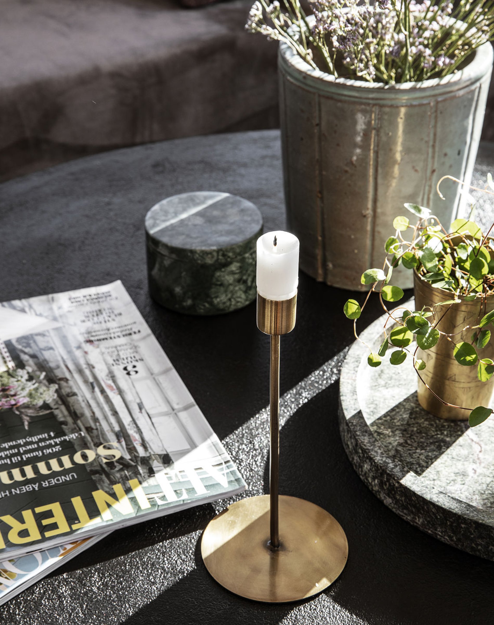 Lysestage Antik - Messing