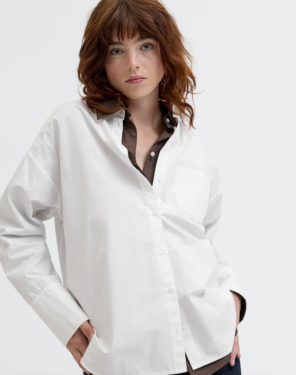 JXHenna Poplin Patch Skjorte - Blanc de blanc
