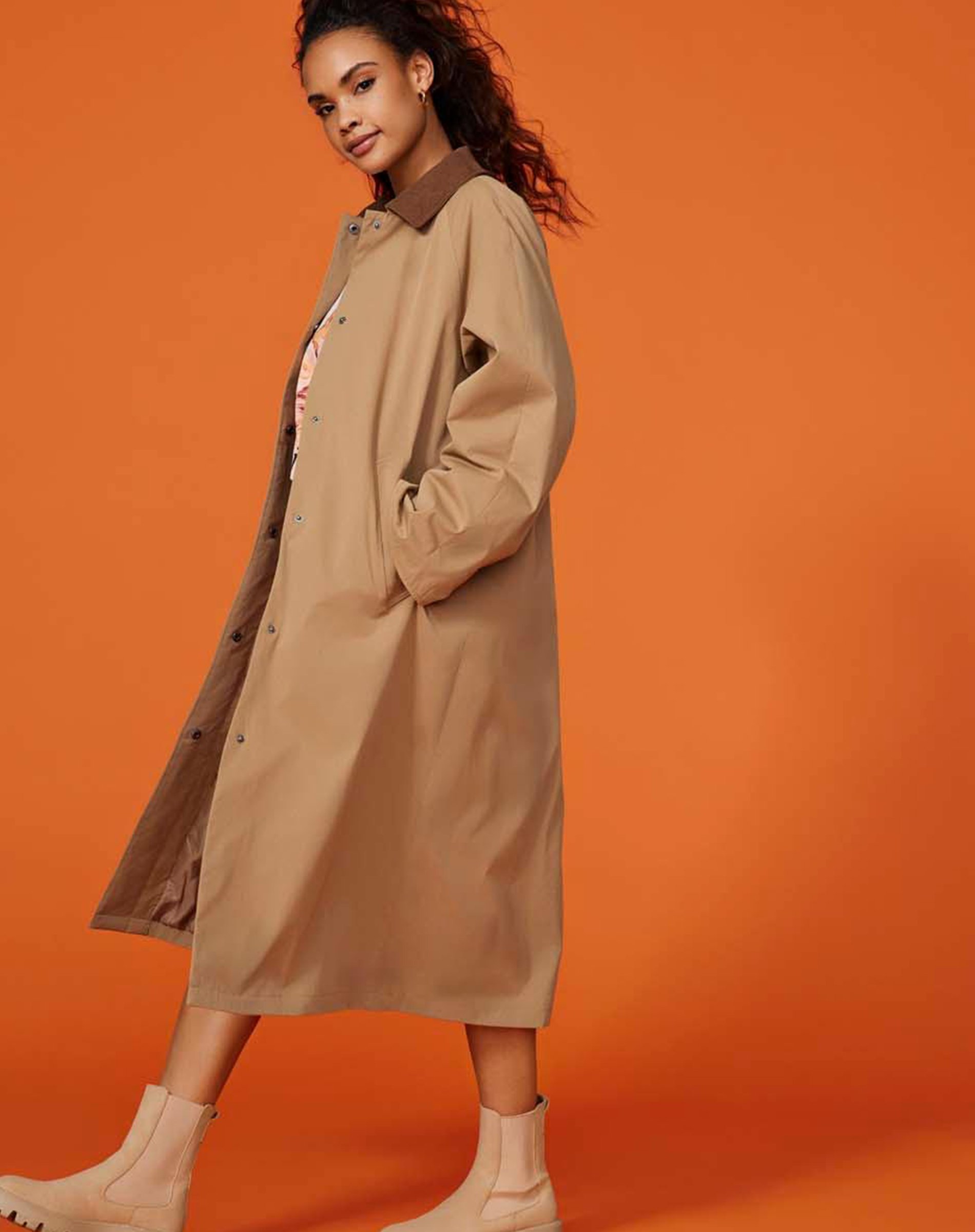 Orchid Corduroy Mix Trenchcoat