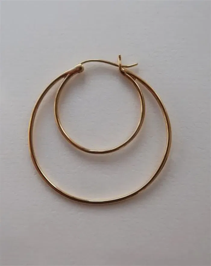 Double Creol Grande Single Ørering - Guldfarvet