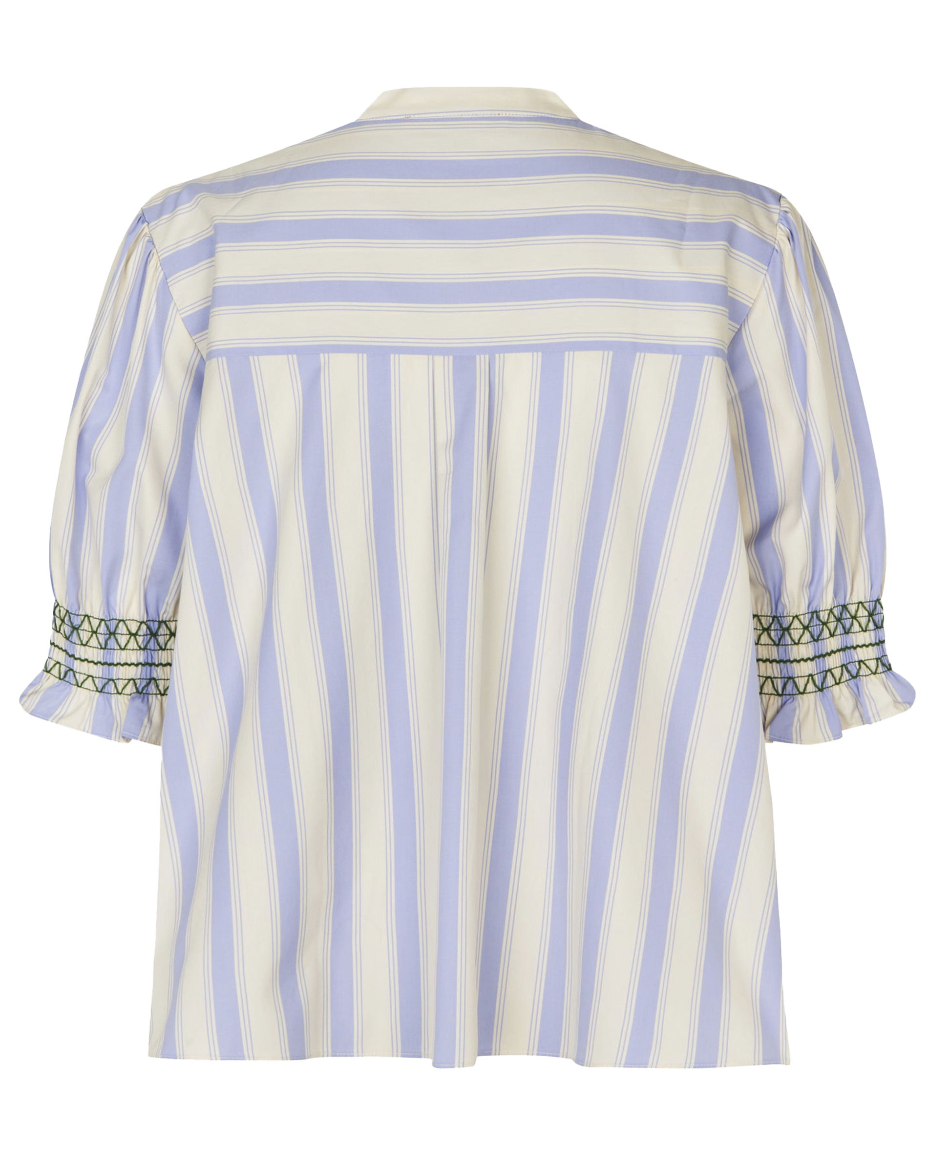 Smocked Gathered Bluse - Pastel Stripes