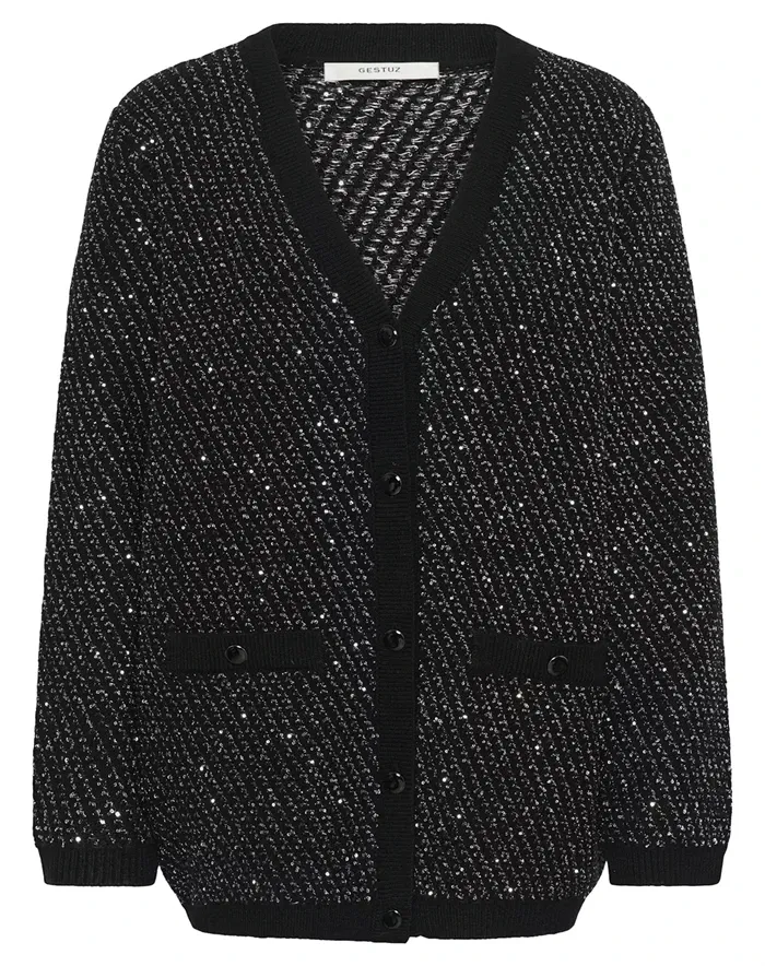 Gestuz - GZCosma Cardigan - Black with Lurex