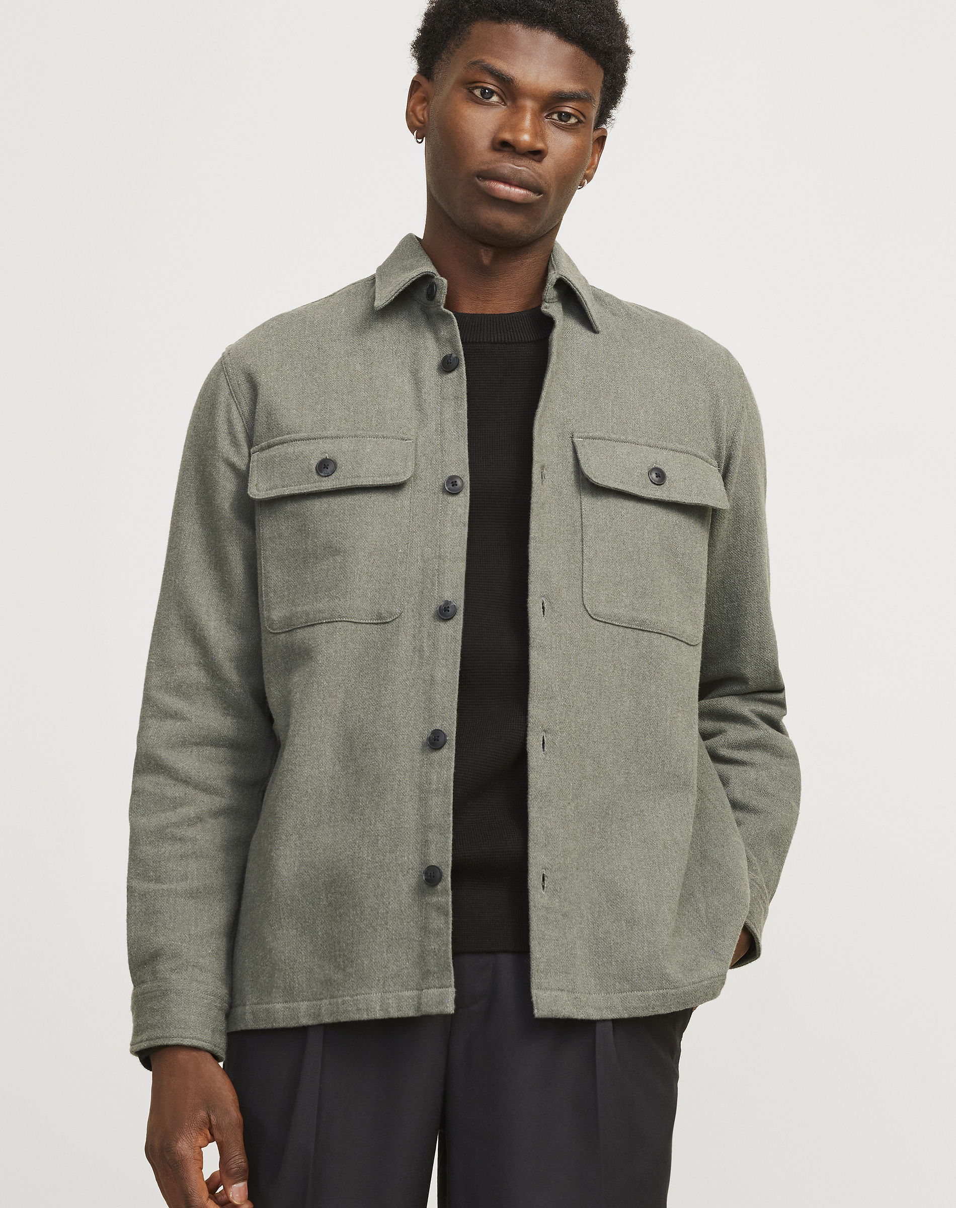 Raymond Melange Solid Overshirt