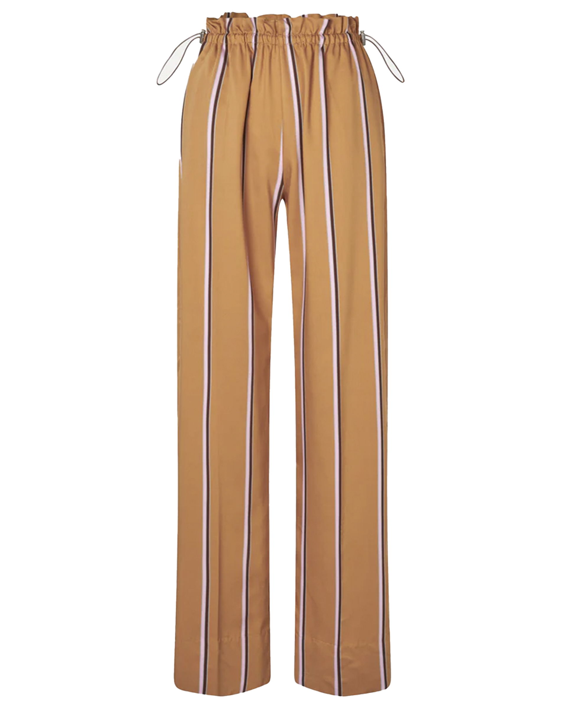 Gathered Long Bukser - Cocoa Stripe
