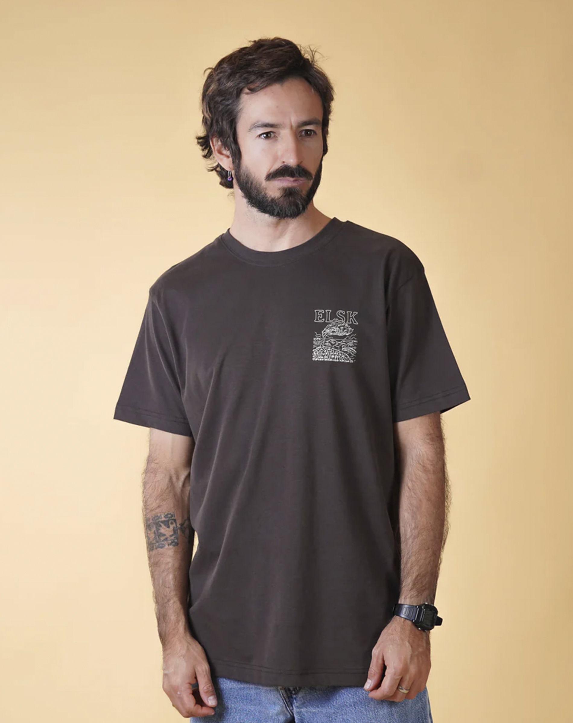 Elsk - Wind Mens Brushed T-shirt - Soil Brown