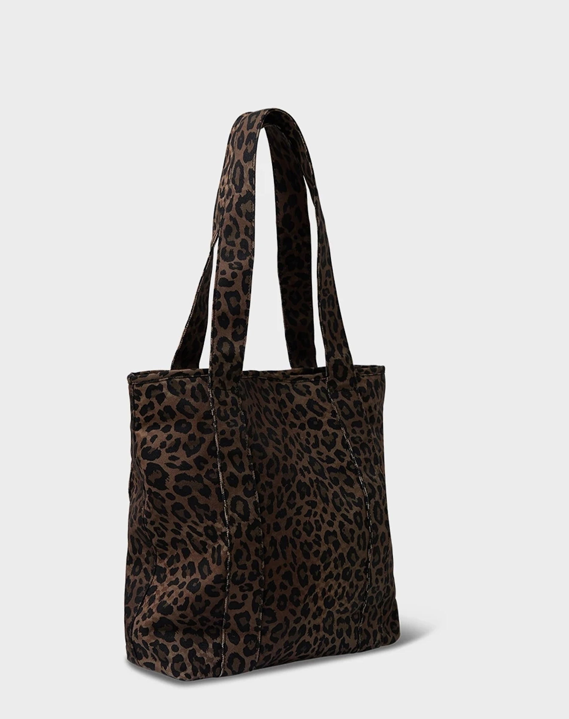 Carmela Printed Canvas Tote Taske - Dark Brown Leo