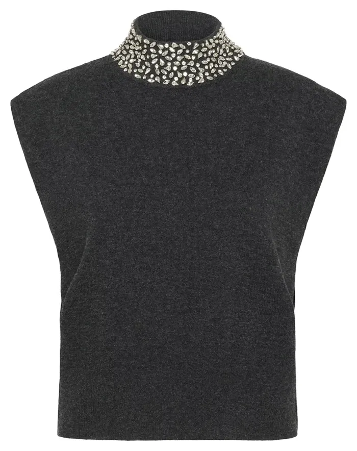  Gestuz - GZManzi Deco Waistcoat - Deep Graphite 