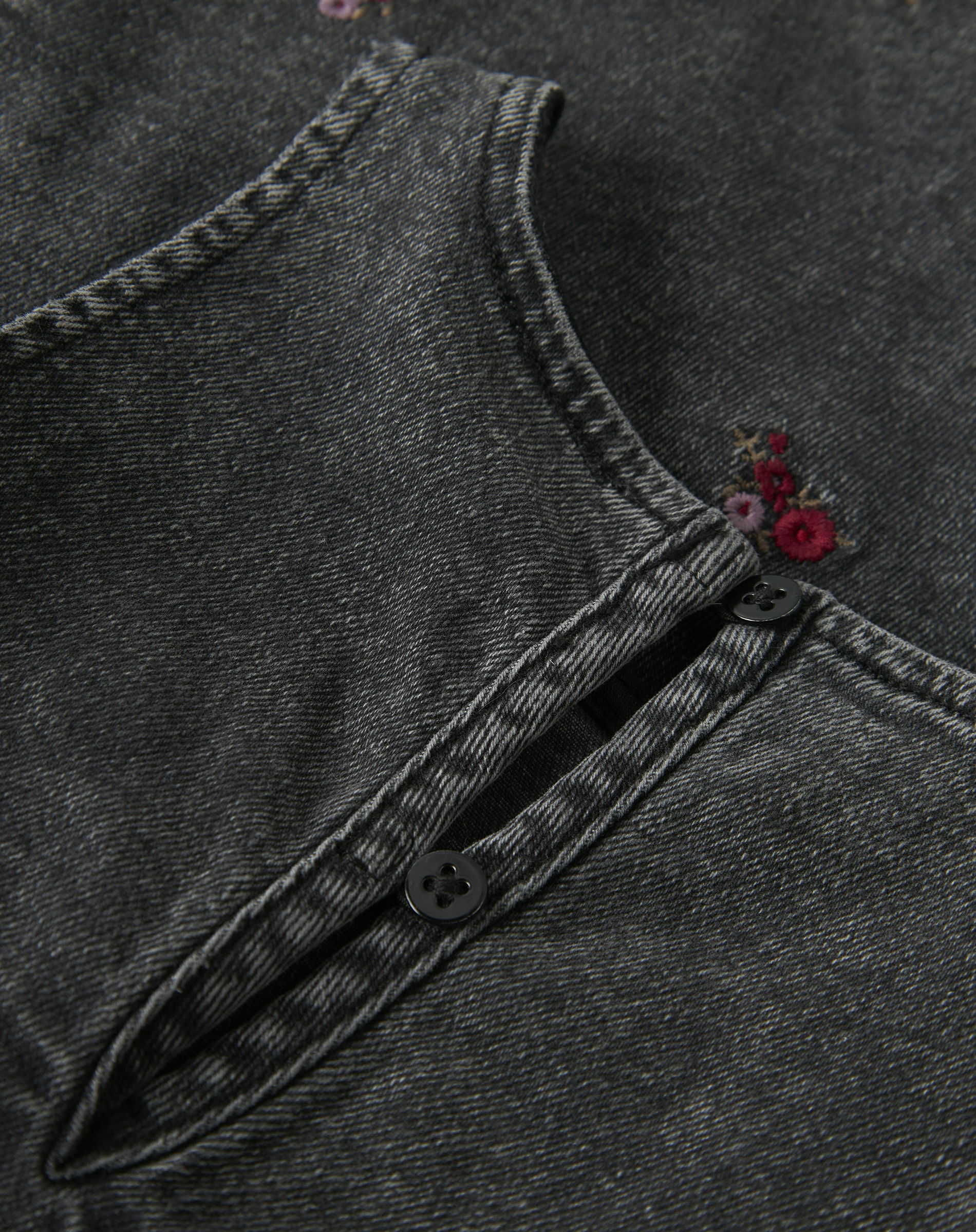 NMFBrynn Kjole - Medium Grey Den/Flower EMB