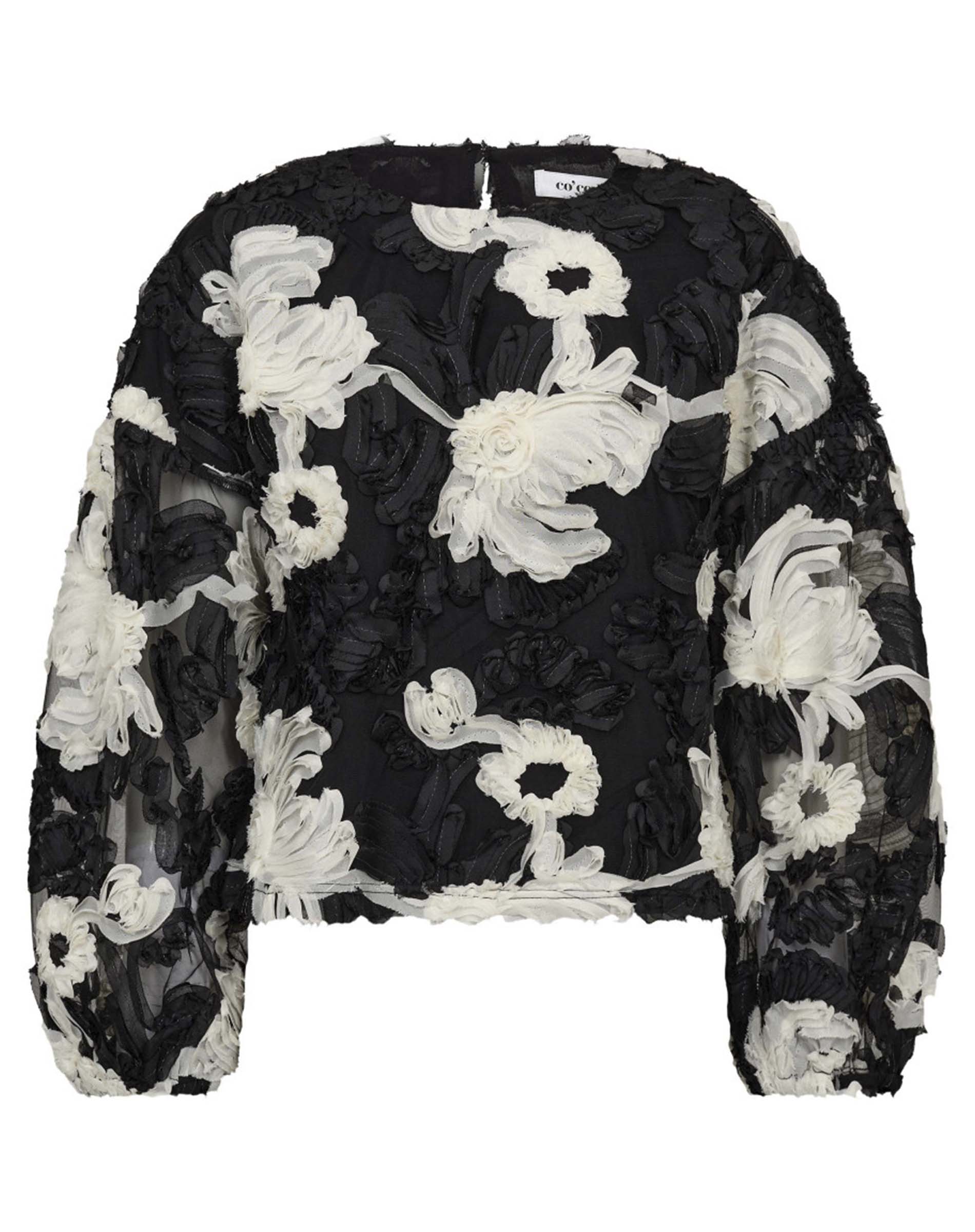 Fleur CC Fluffy Bluse - Black