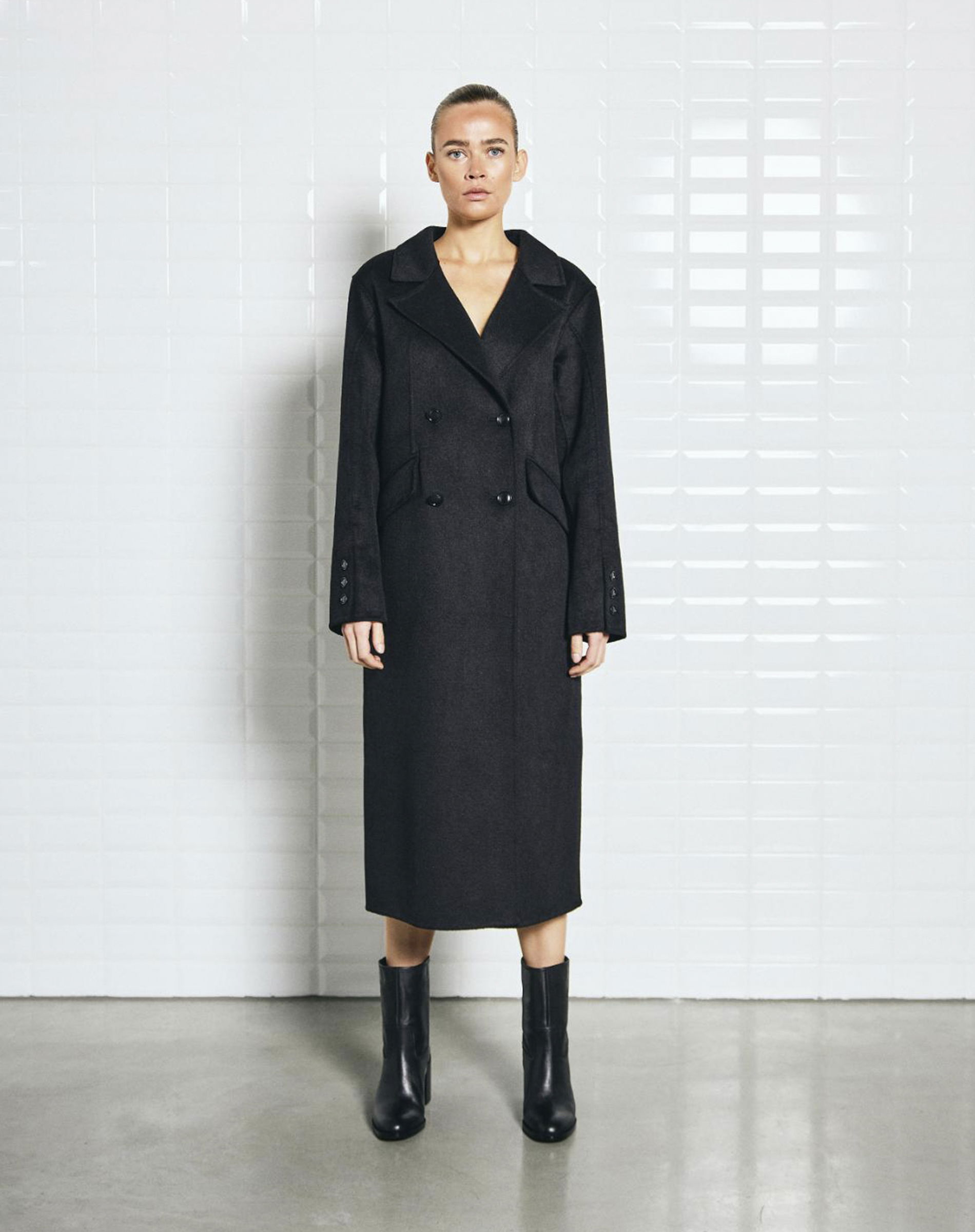 Meadow WBL Wool Frakke - Black