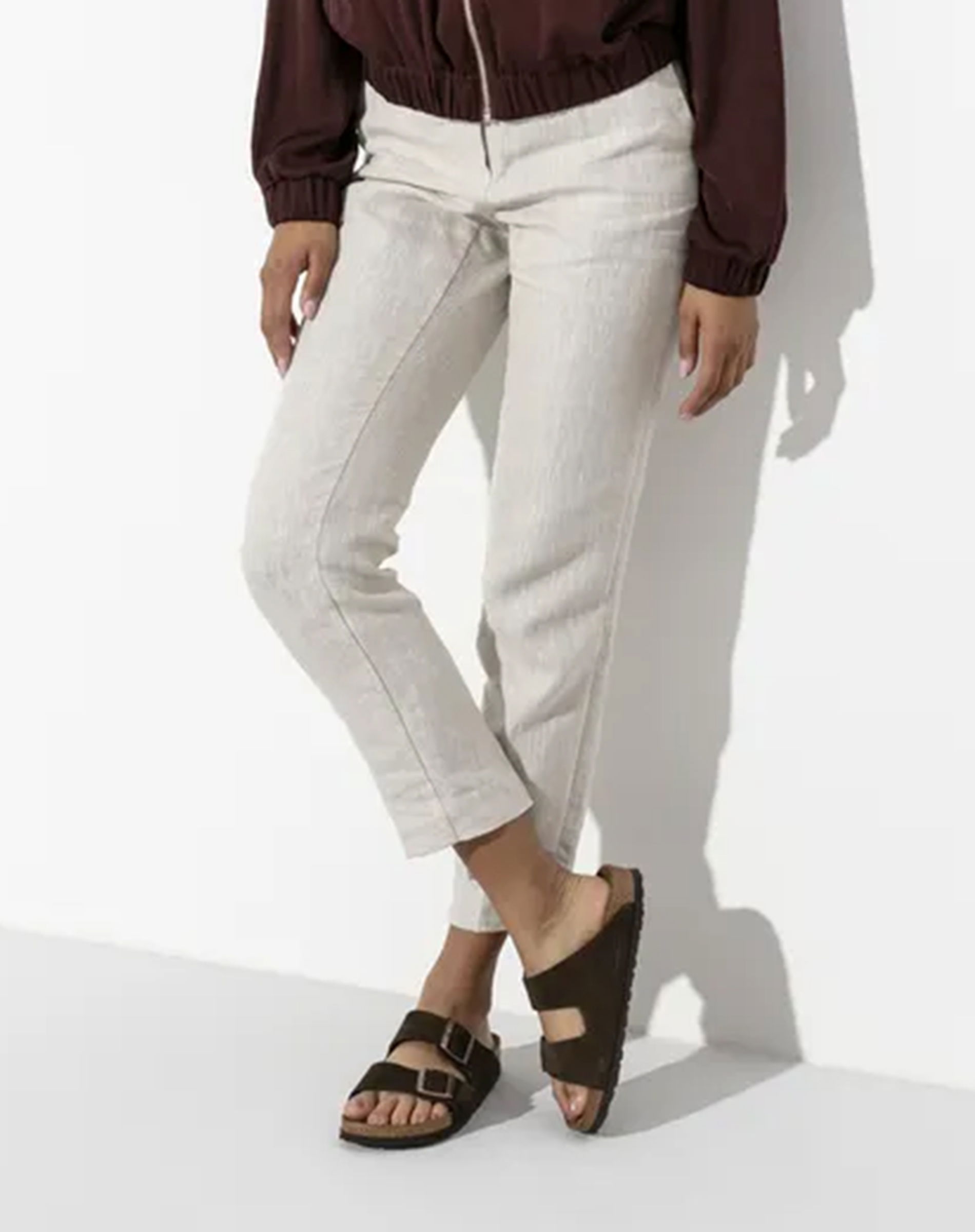 Arizona Suede Leather Sandal - Mocha