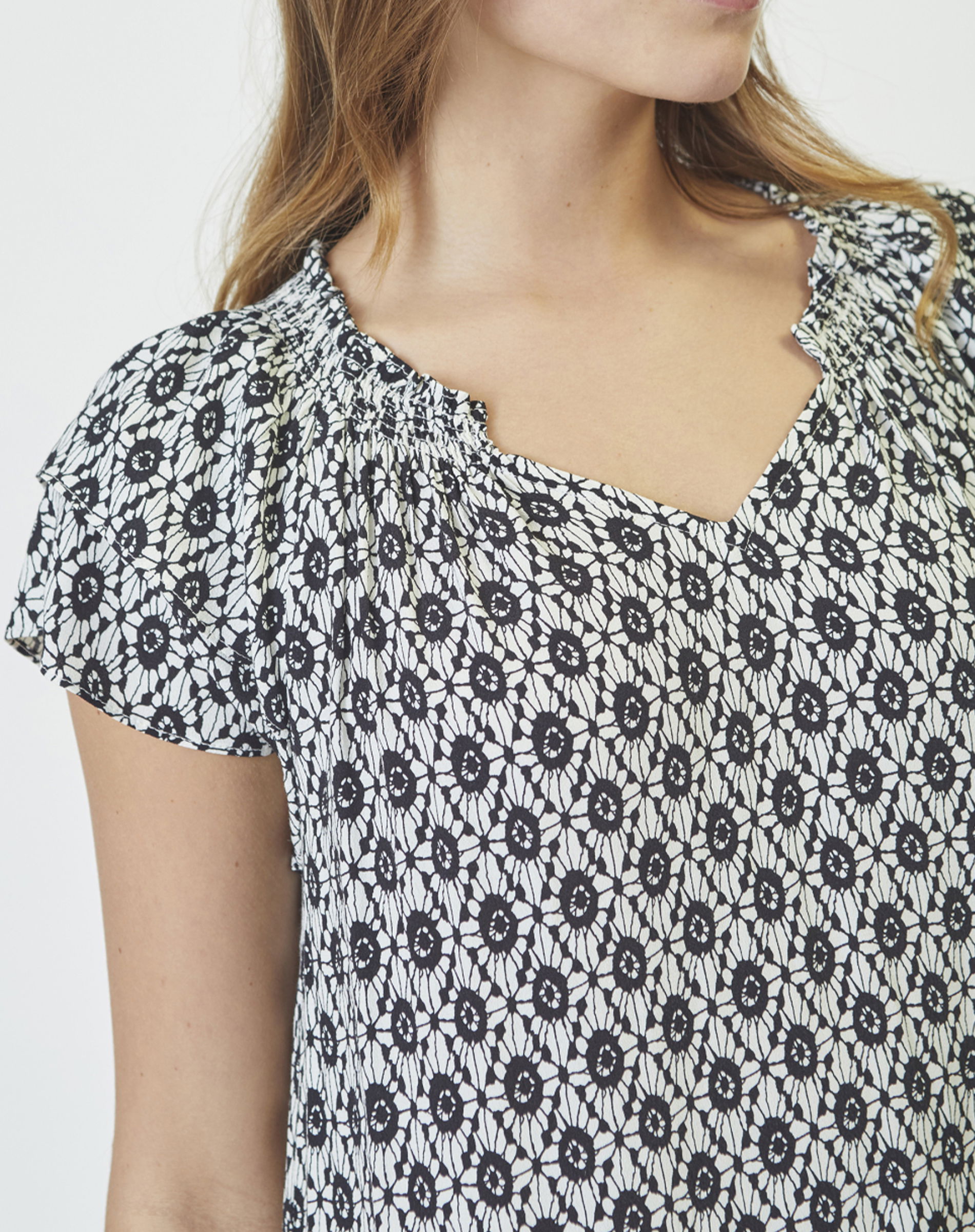 Sunrise CC Crop Sofia Kjole - Offwhite/Black