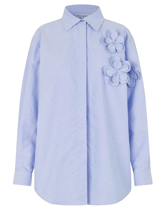 Floral Skjorte - Brunnera Blue
