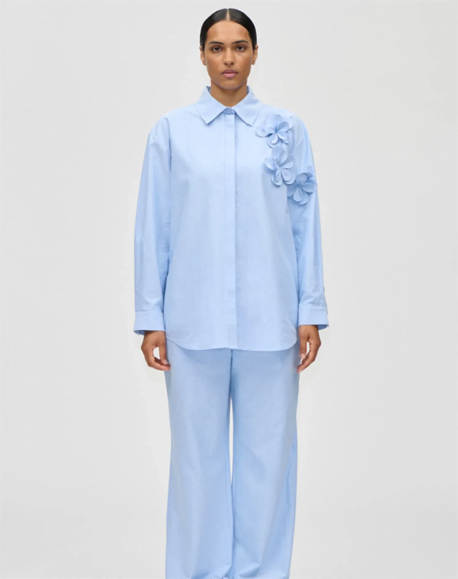 Floral Skjorte - Brunnera Blue