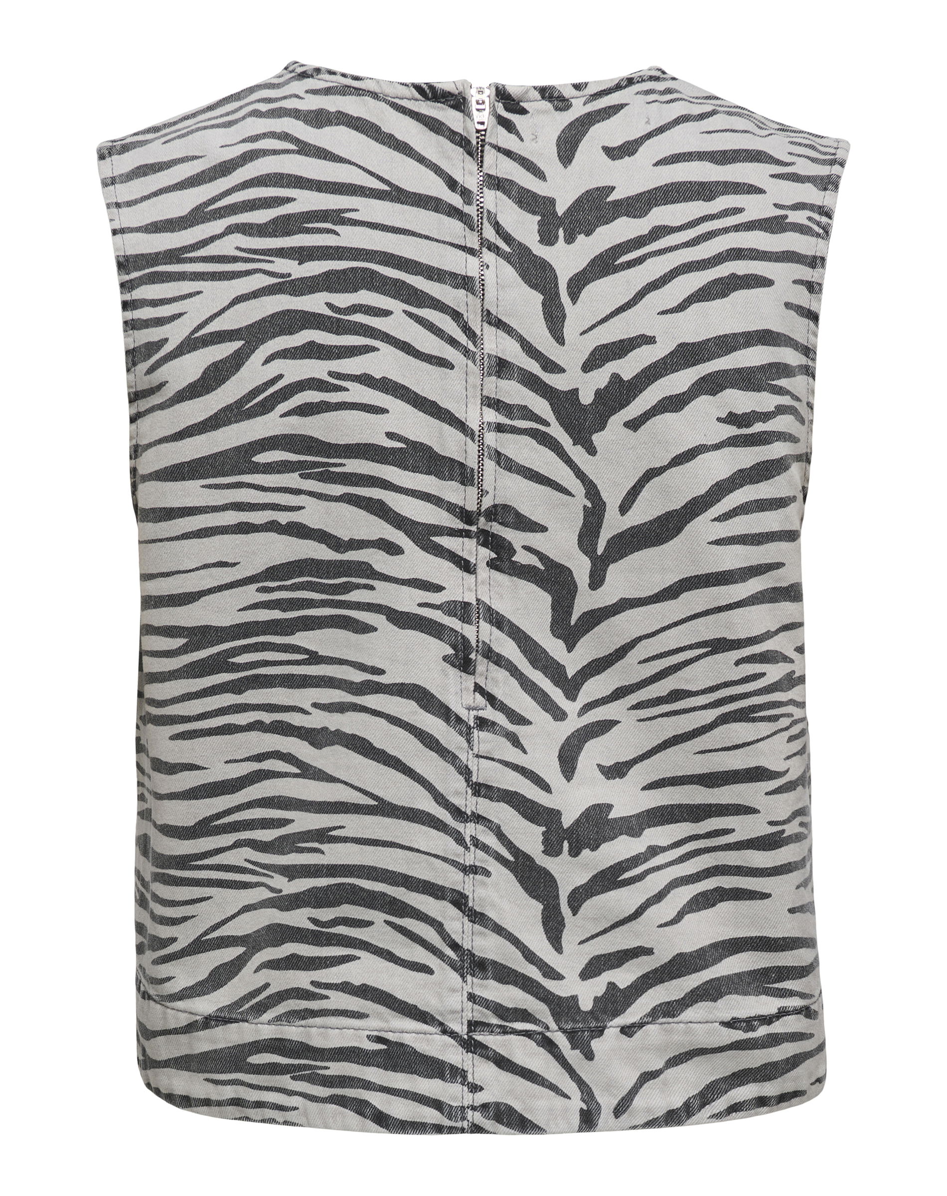 Dorsi Zebra Denim Top