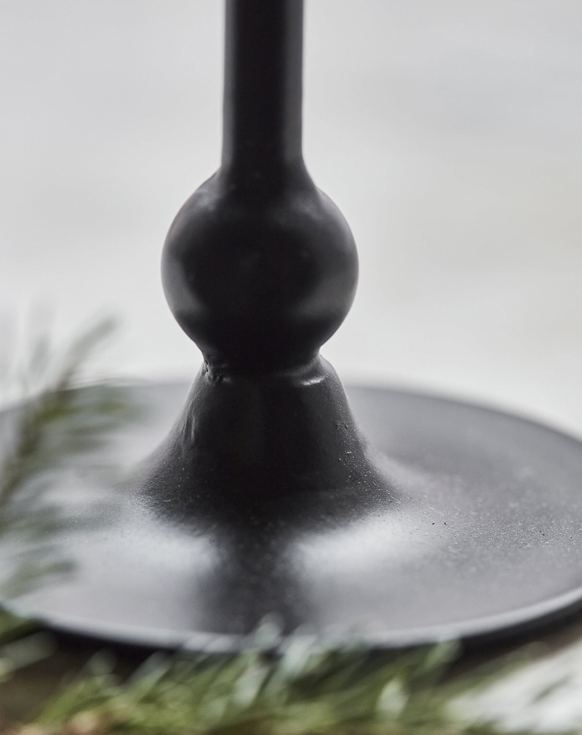 Folk Lysestage  L - Black Antique