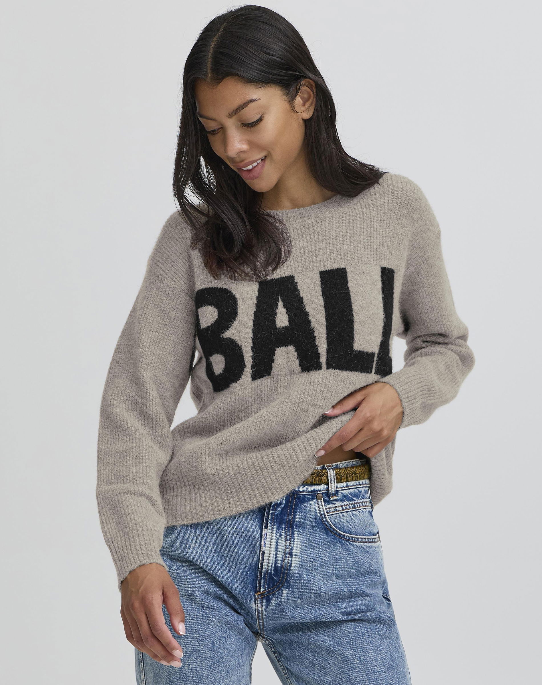 BaStacy Rib Logo Pullover Strik 