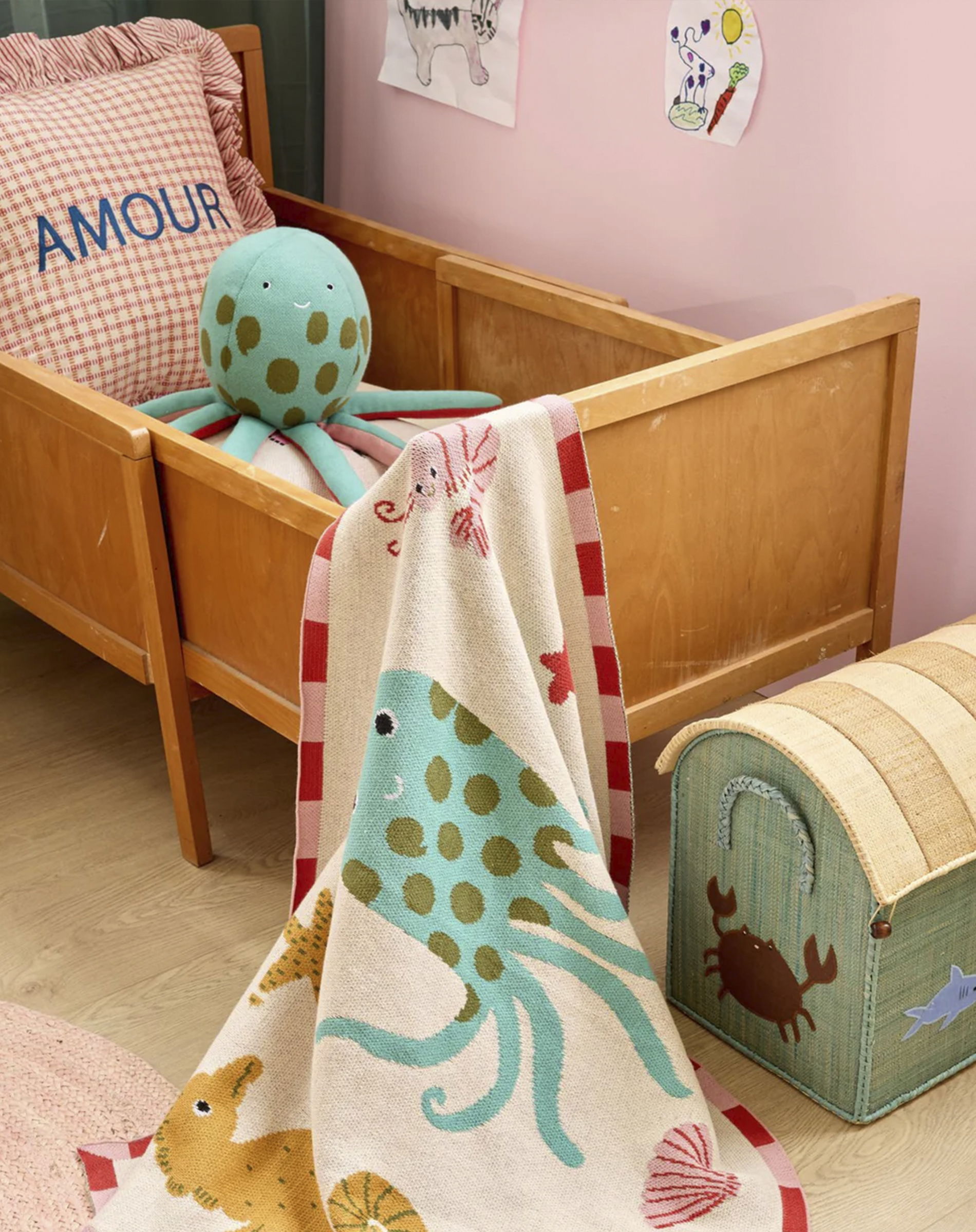 Blæksprutte Bomuld Bamse - Blå