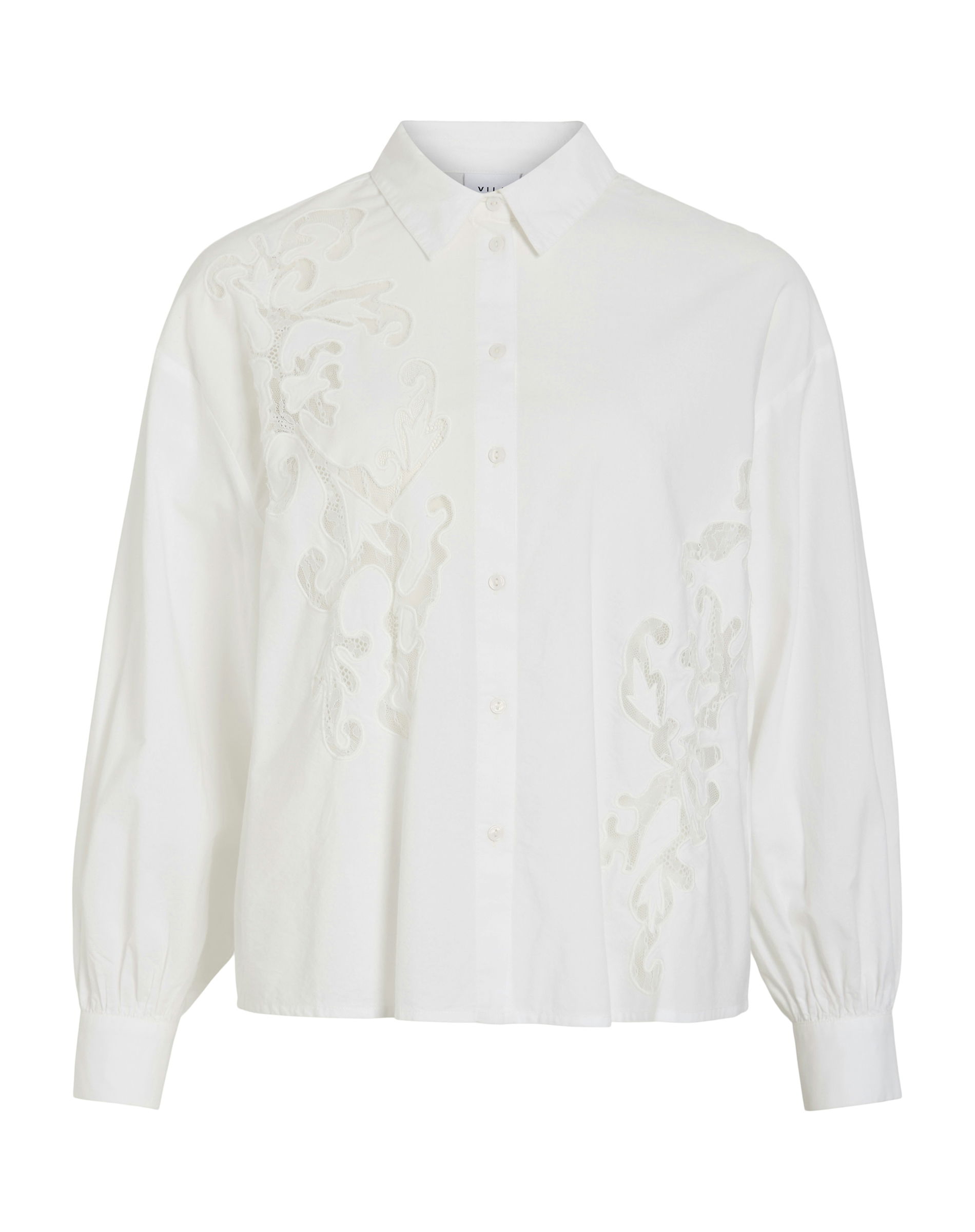 VIKima L/S Lace Skjorte - Snow White 