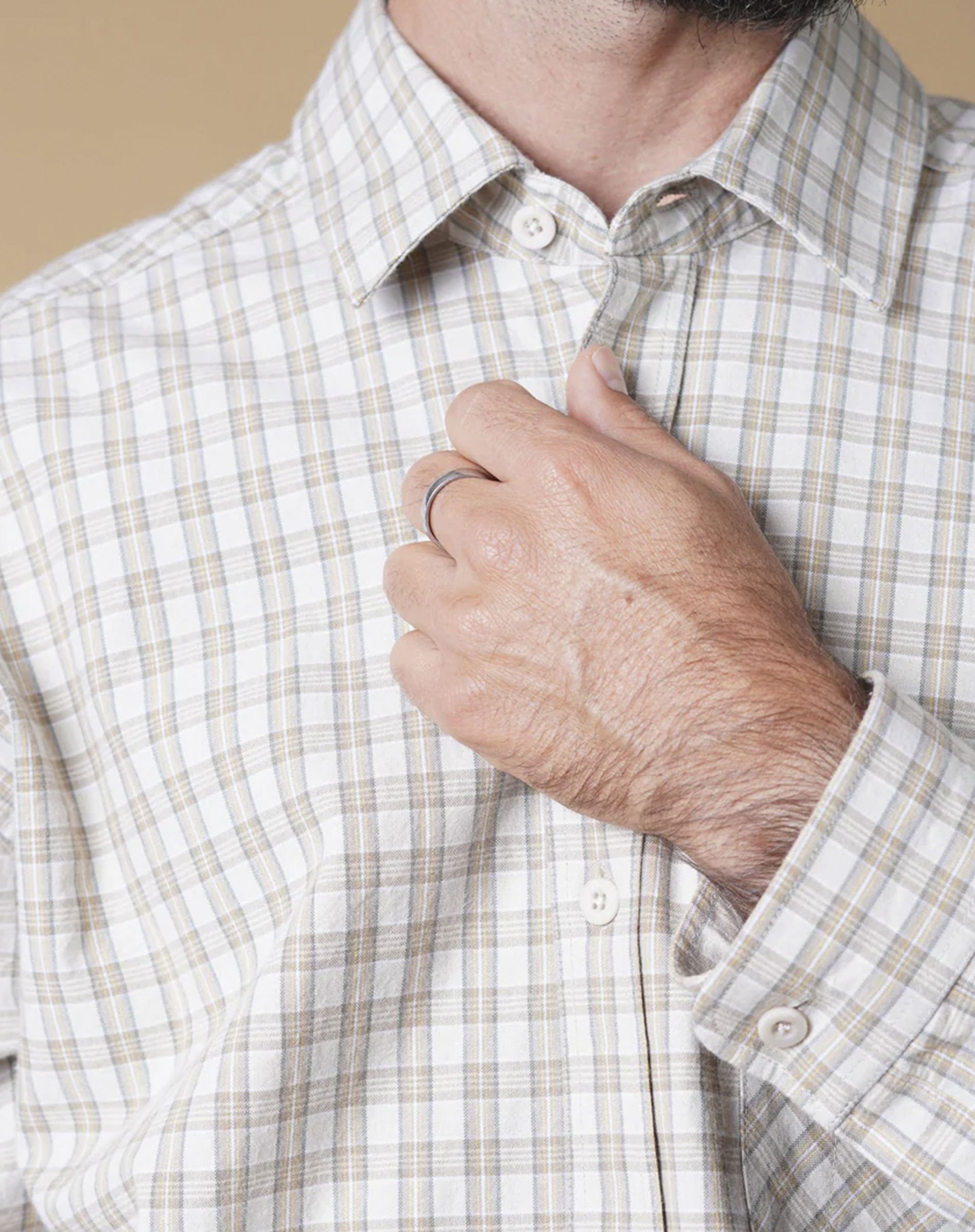 Elsk - Checked Mens Relaxed Skjorte - Earthtone Check