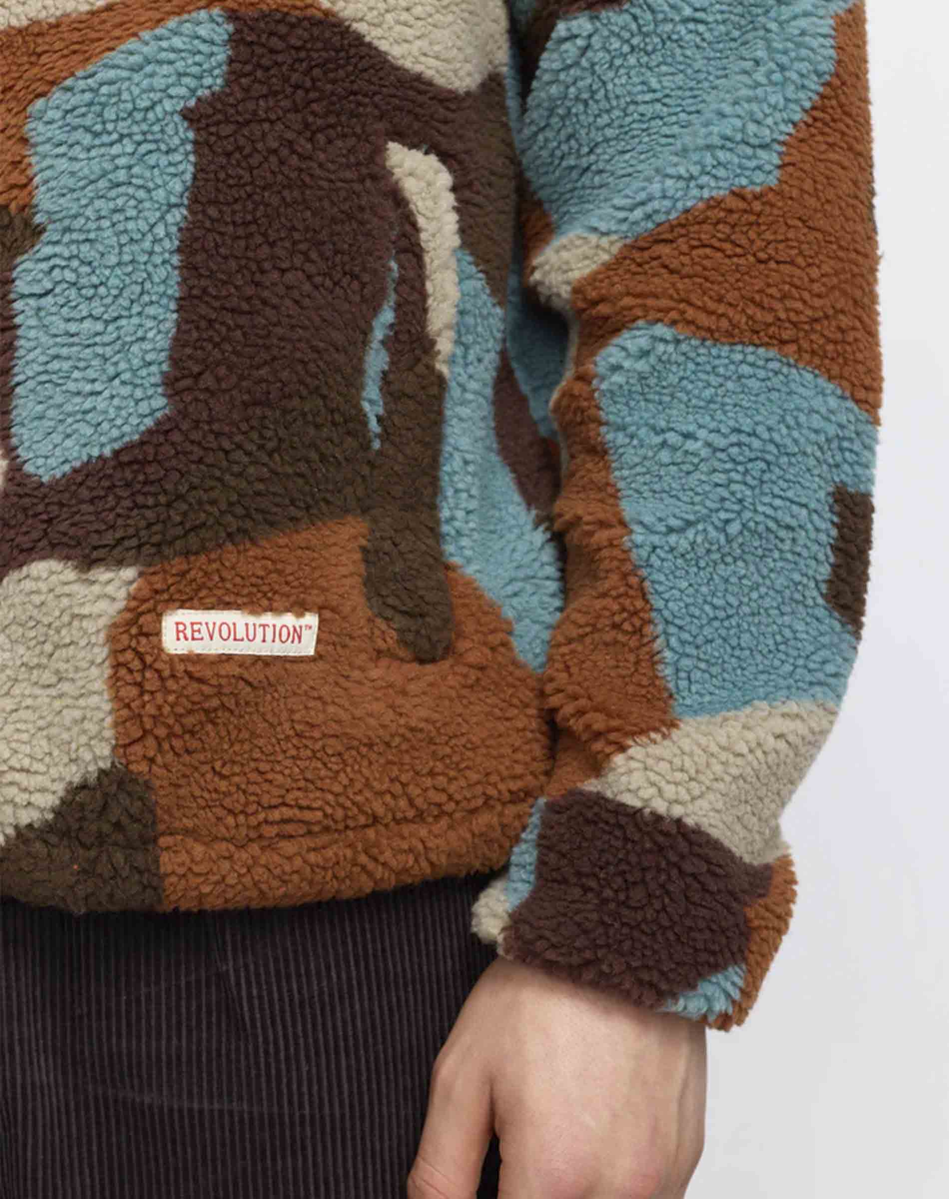 Printed Teddy Jakke - Brown