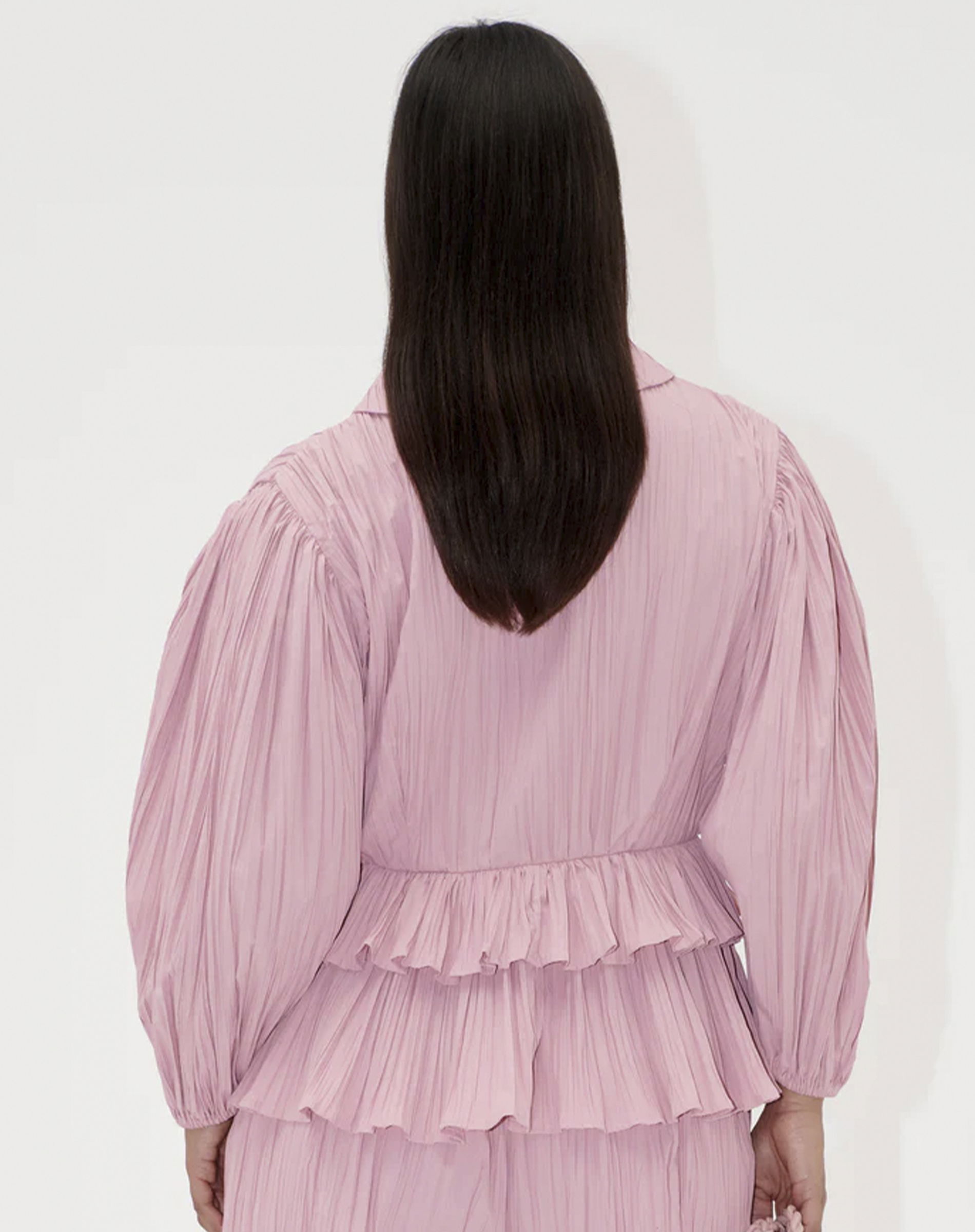 Balloon Sleeve Tie Bluse - Pink Nectar