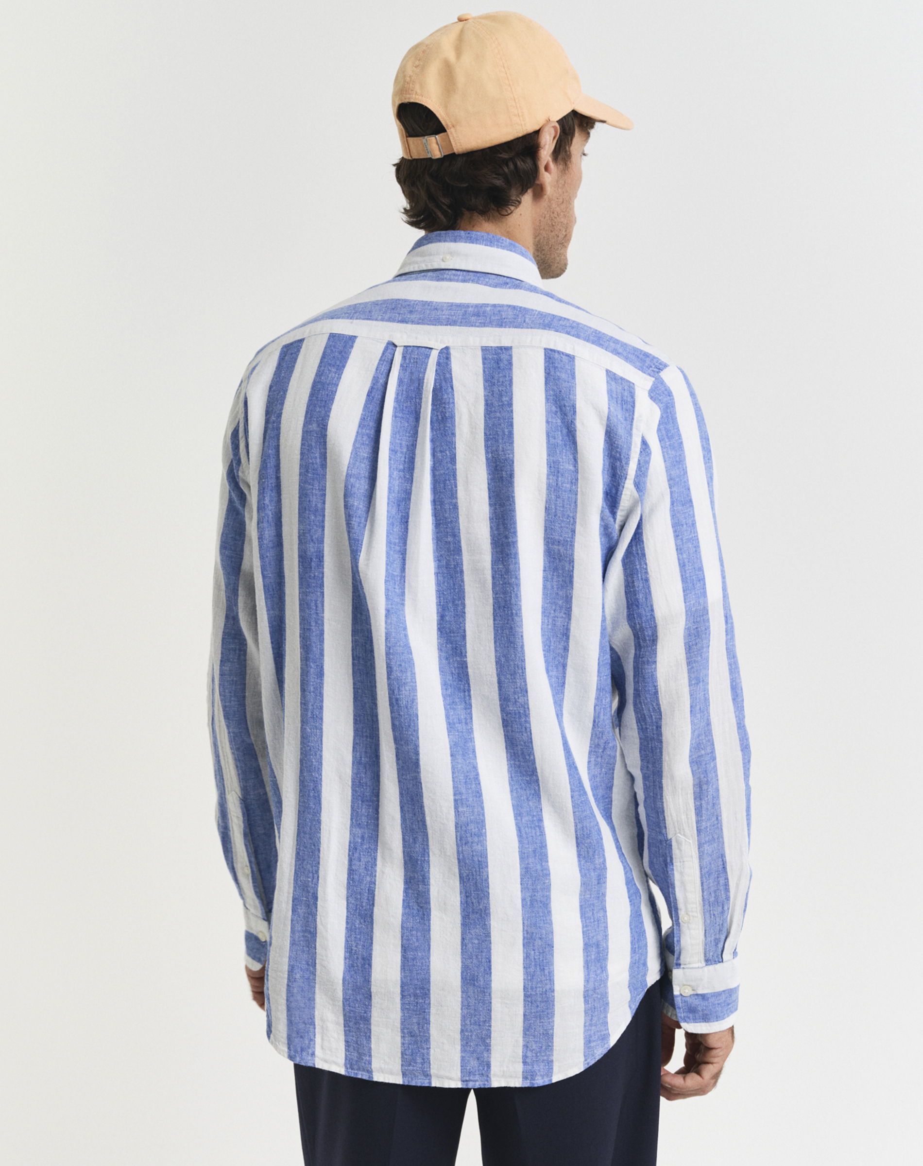 Regular Linen Stripe Skjorte 