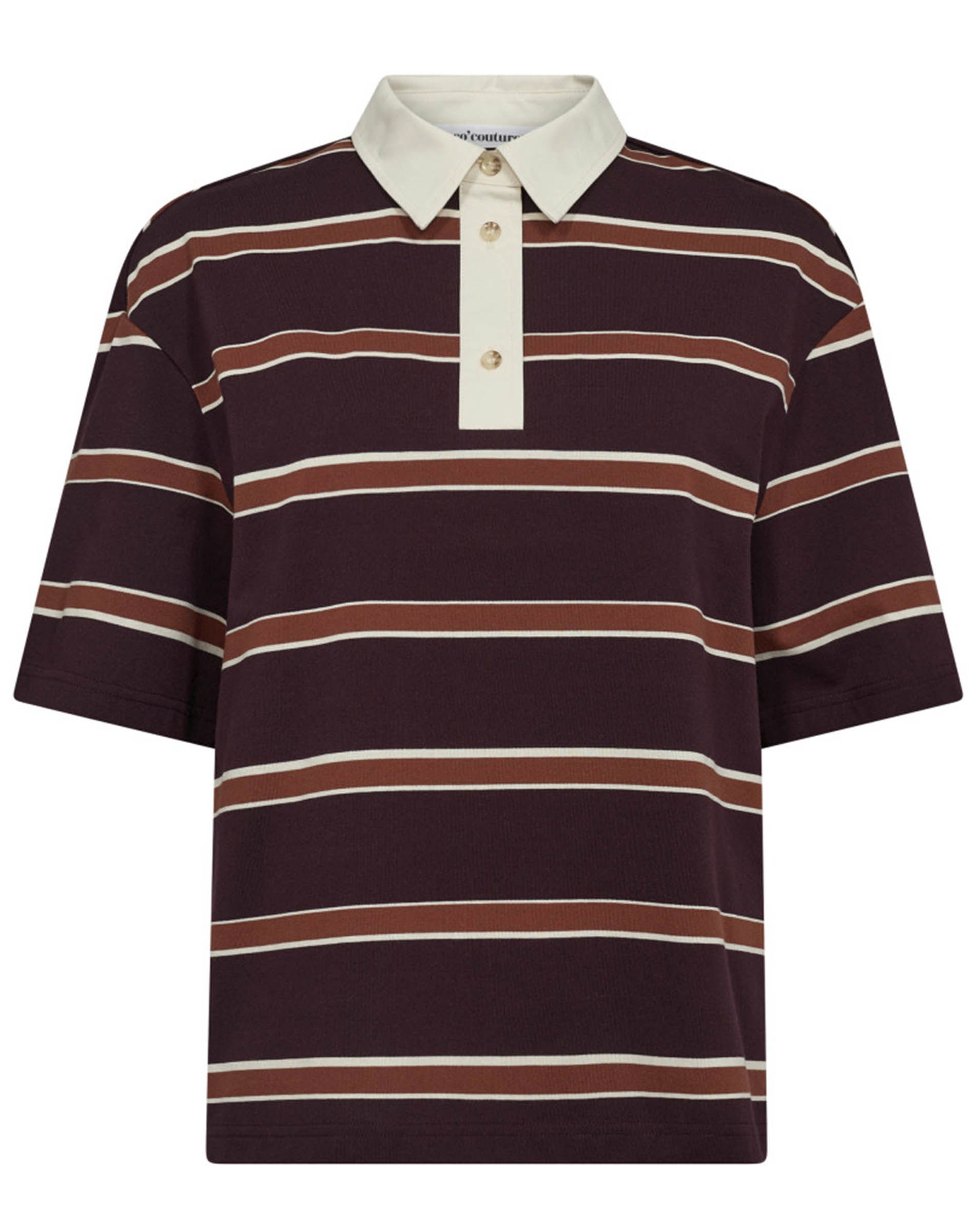 Augusta CC Stripe Polo - Winered