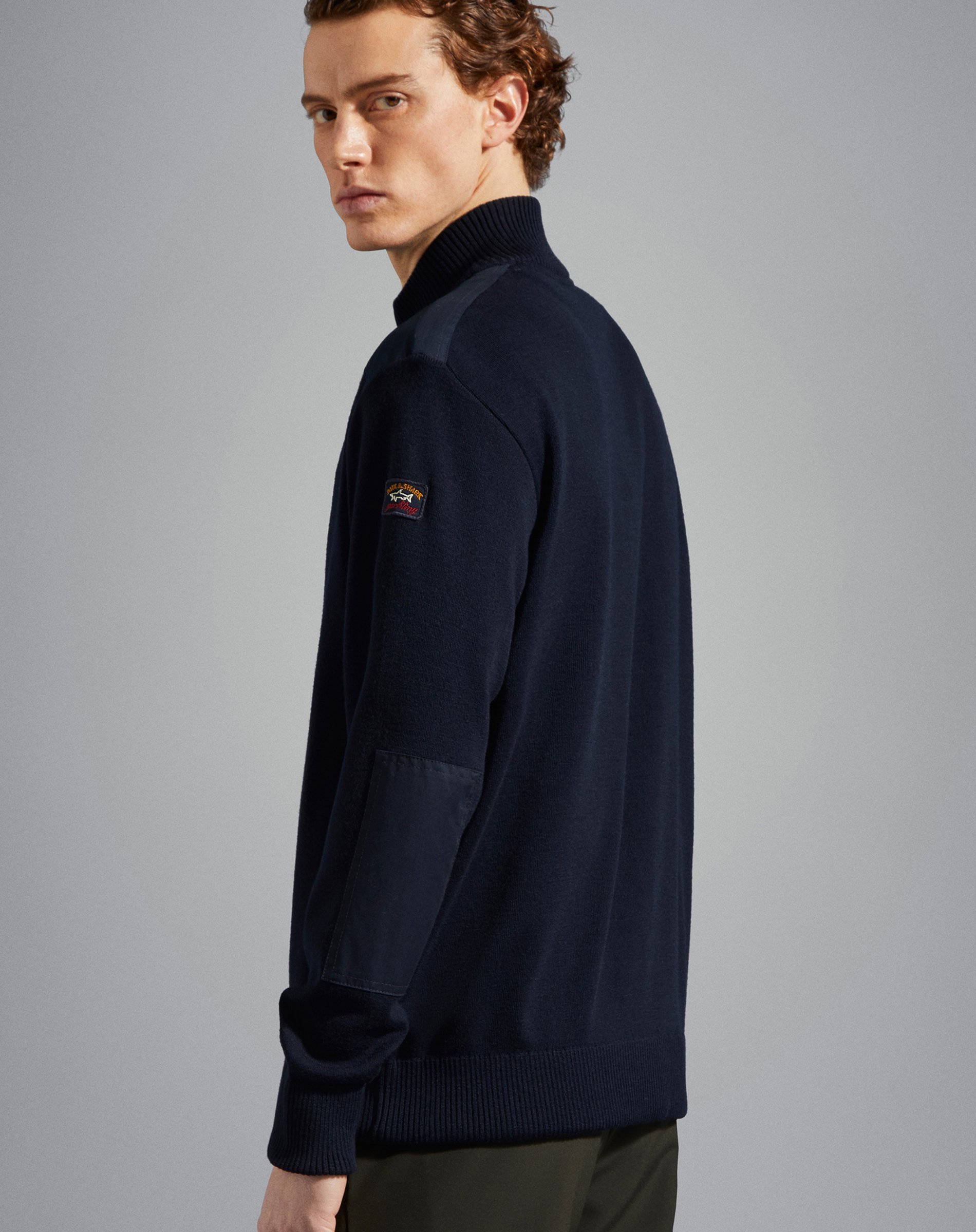 Full Zip Iconic Badge Knit Cardigan