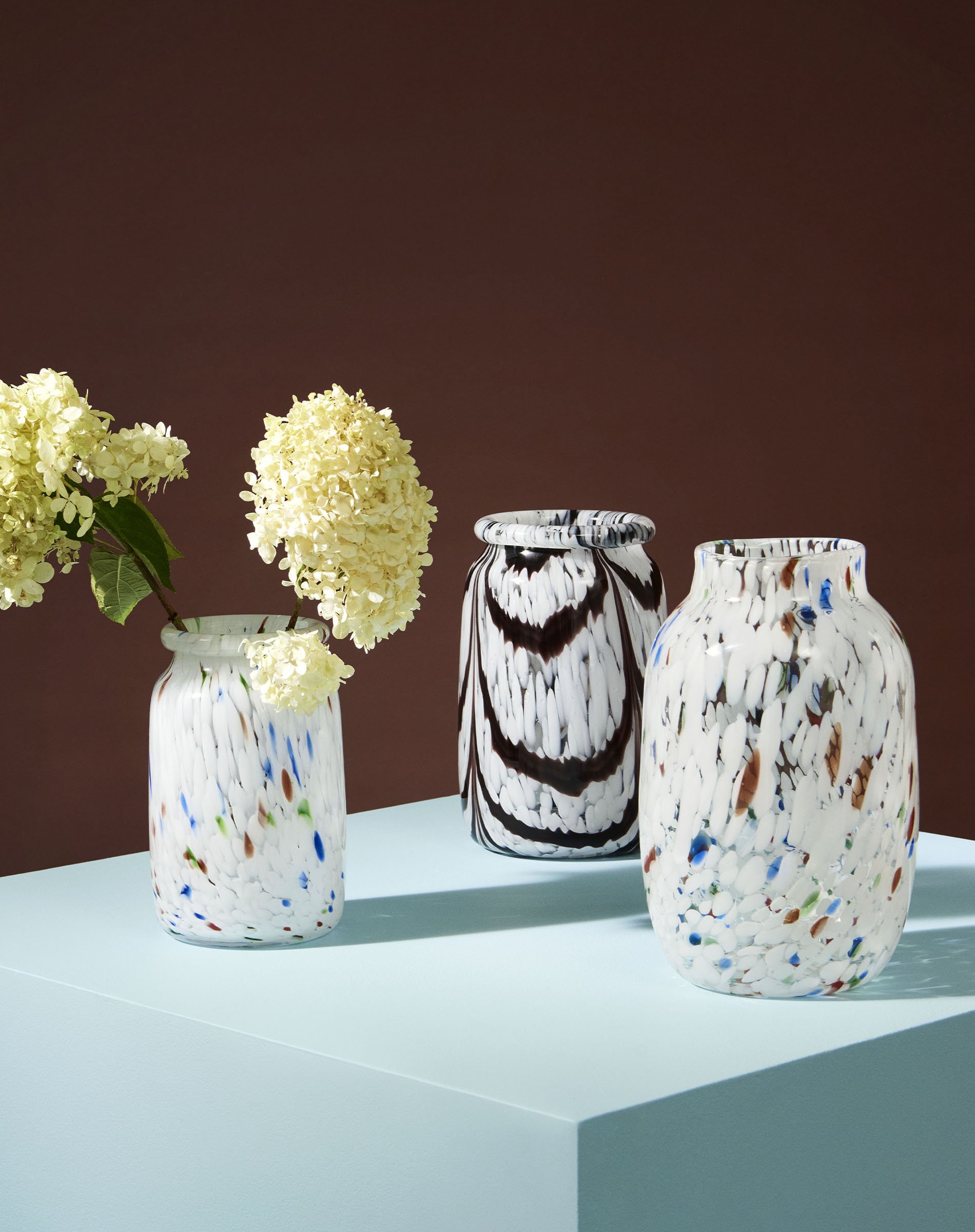 Splash Vase Roll Neck - White Dot