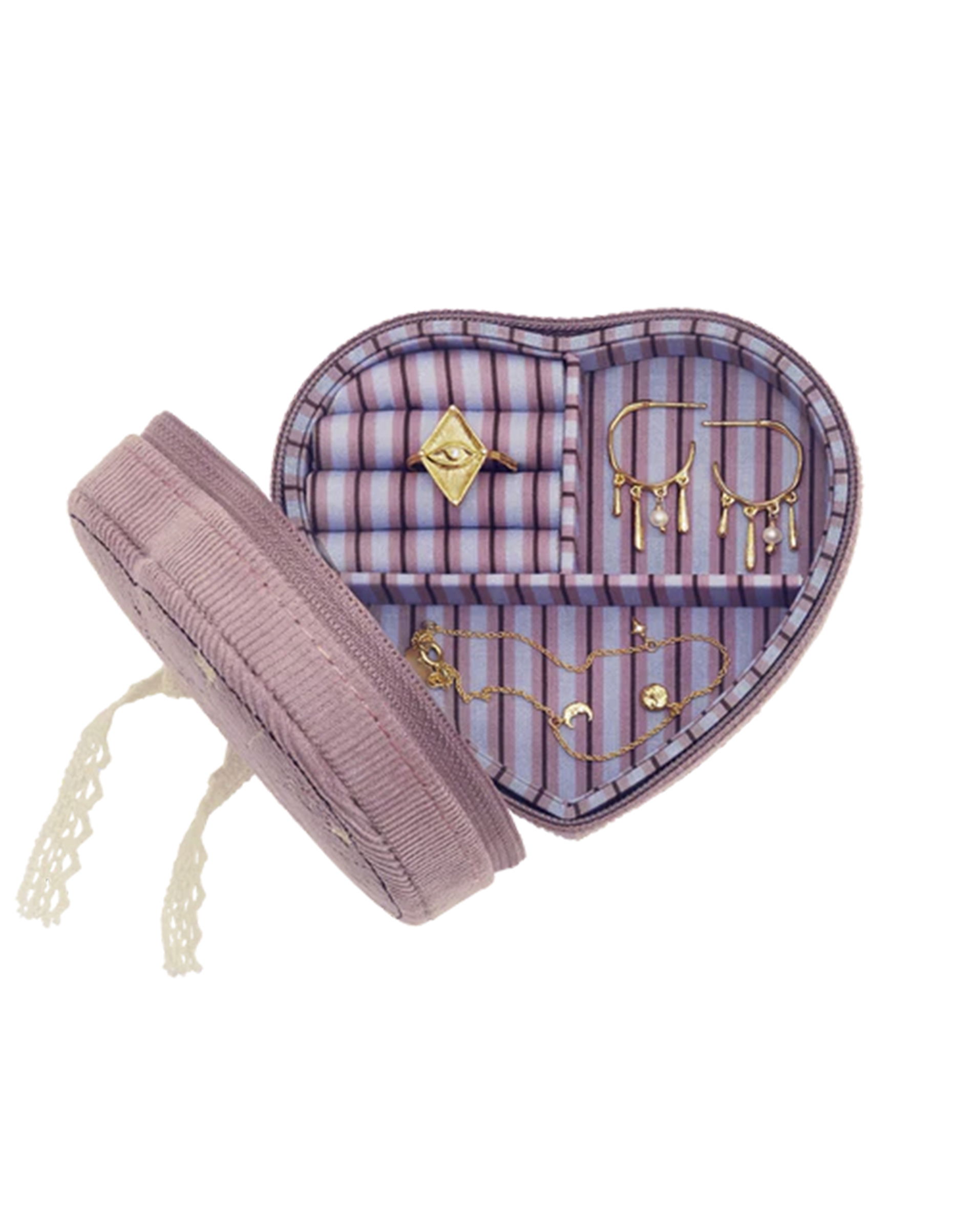 Heart Smykke Box - Purple Theatre Magic 