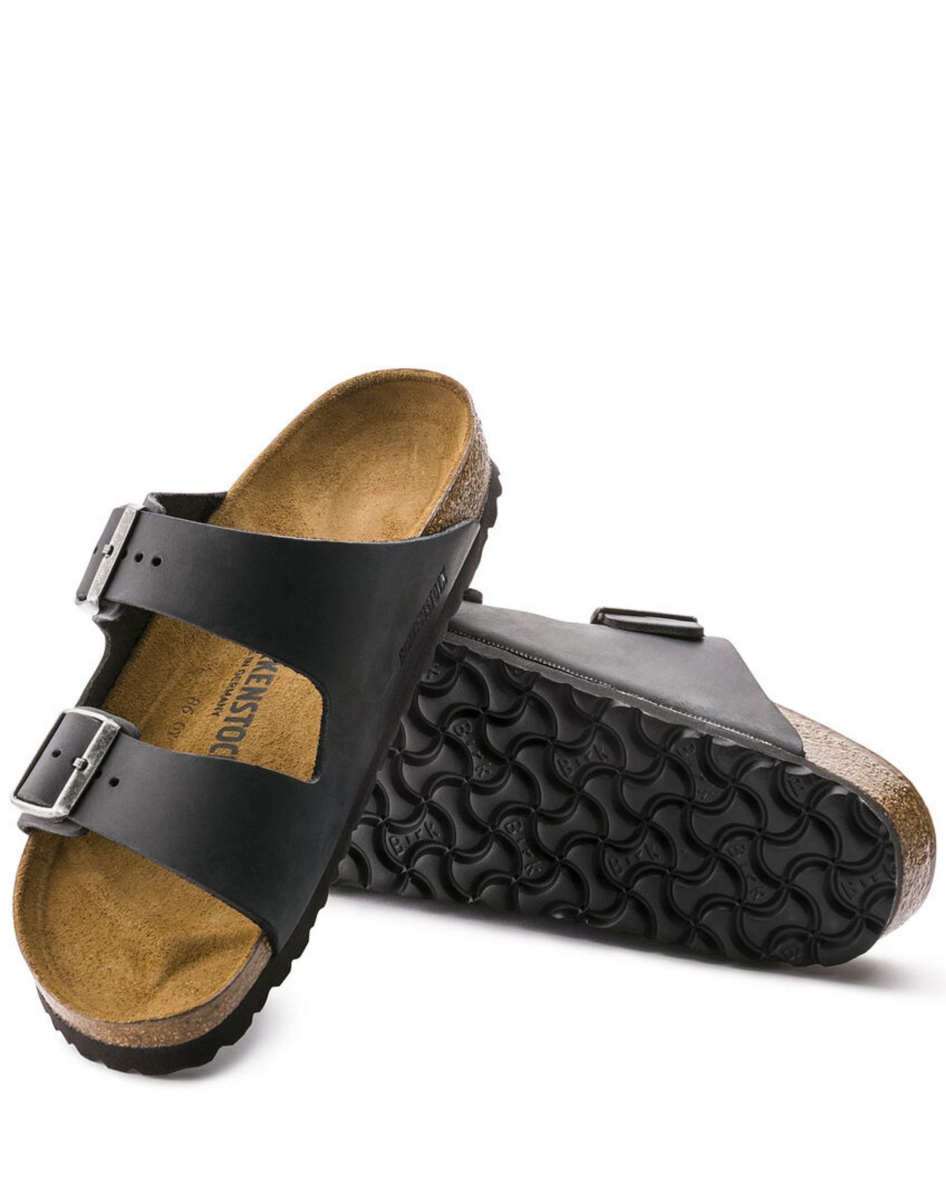 Arizona Oiled Leather Sandal - Black  